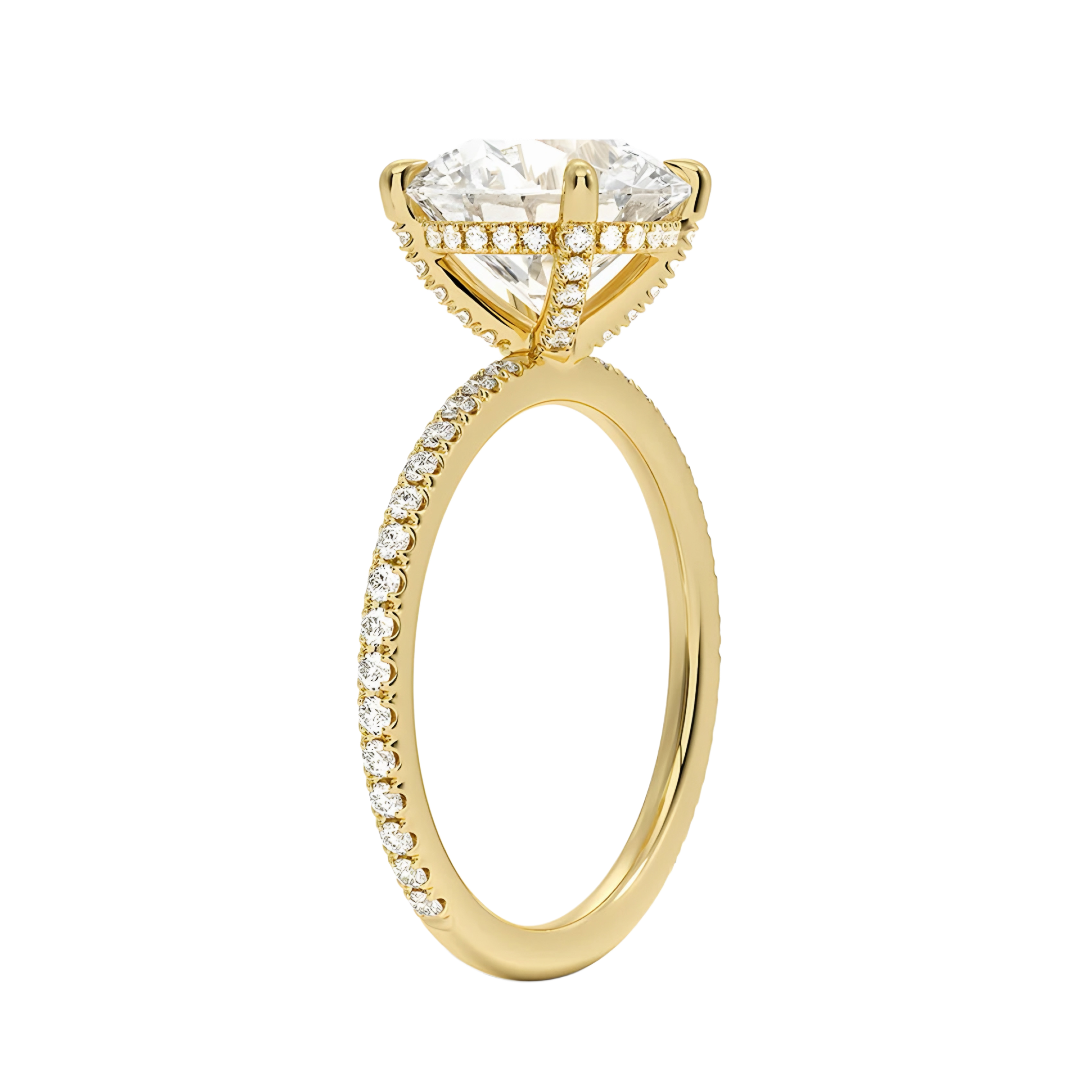 3ct round cut 18K gold Ring