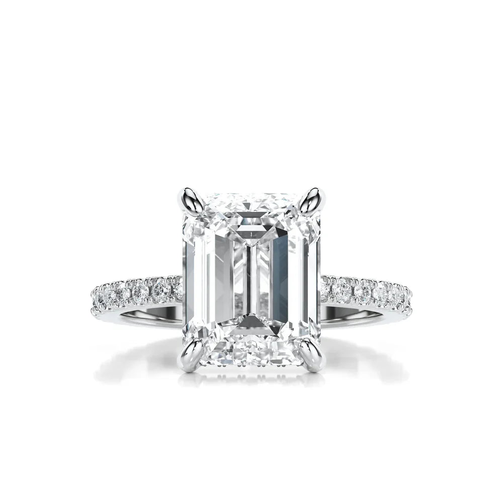 3ct EMERALD CUT 18k Gold Ring