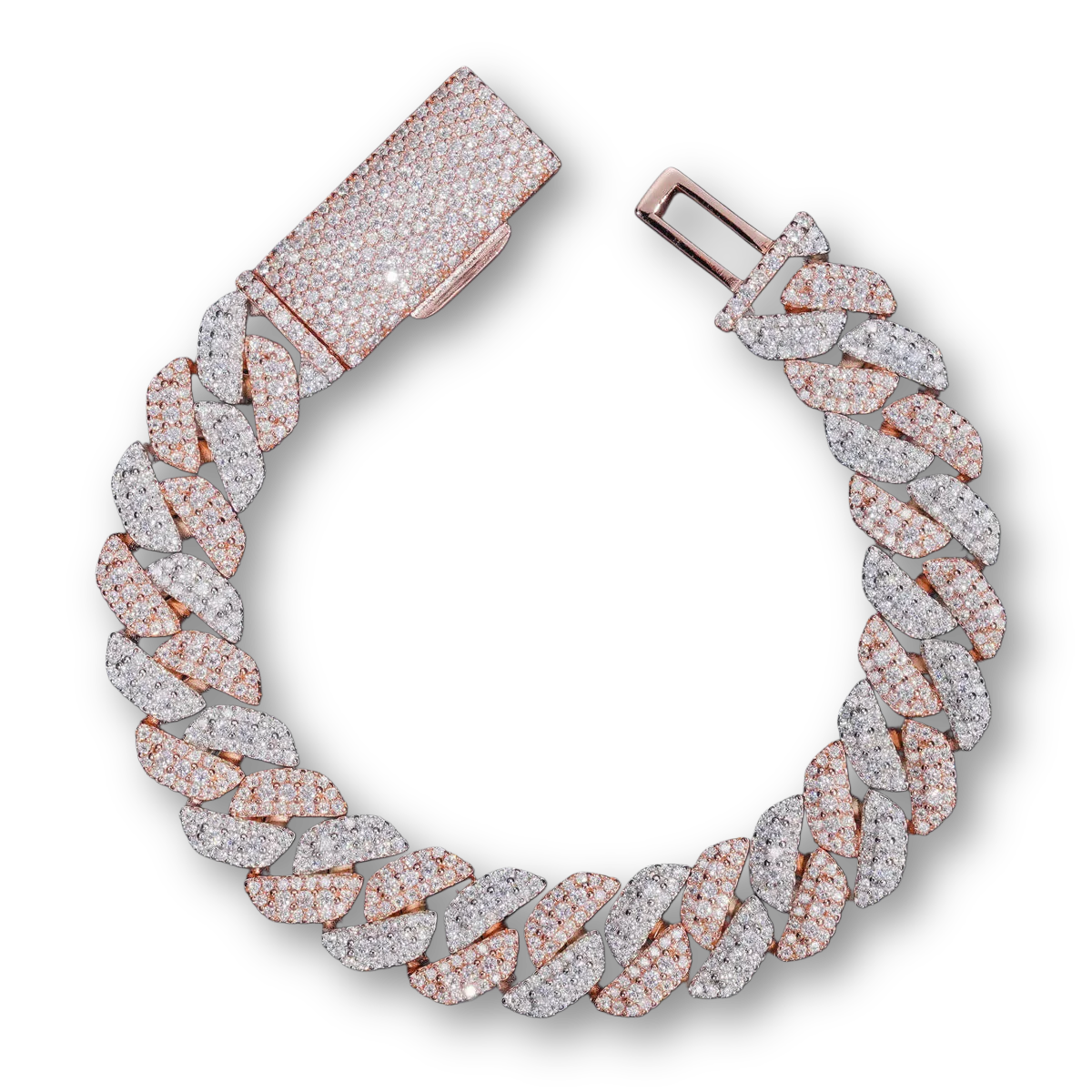 13mm two tone VVS cuban bracelet