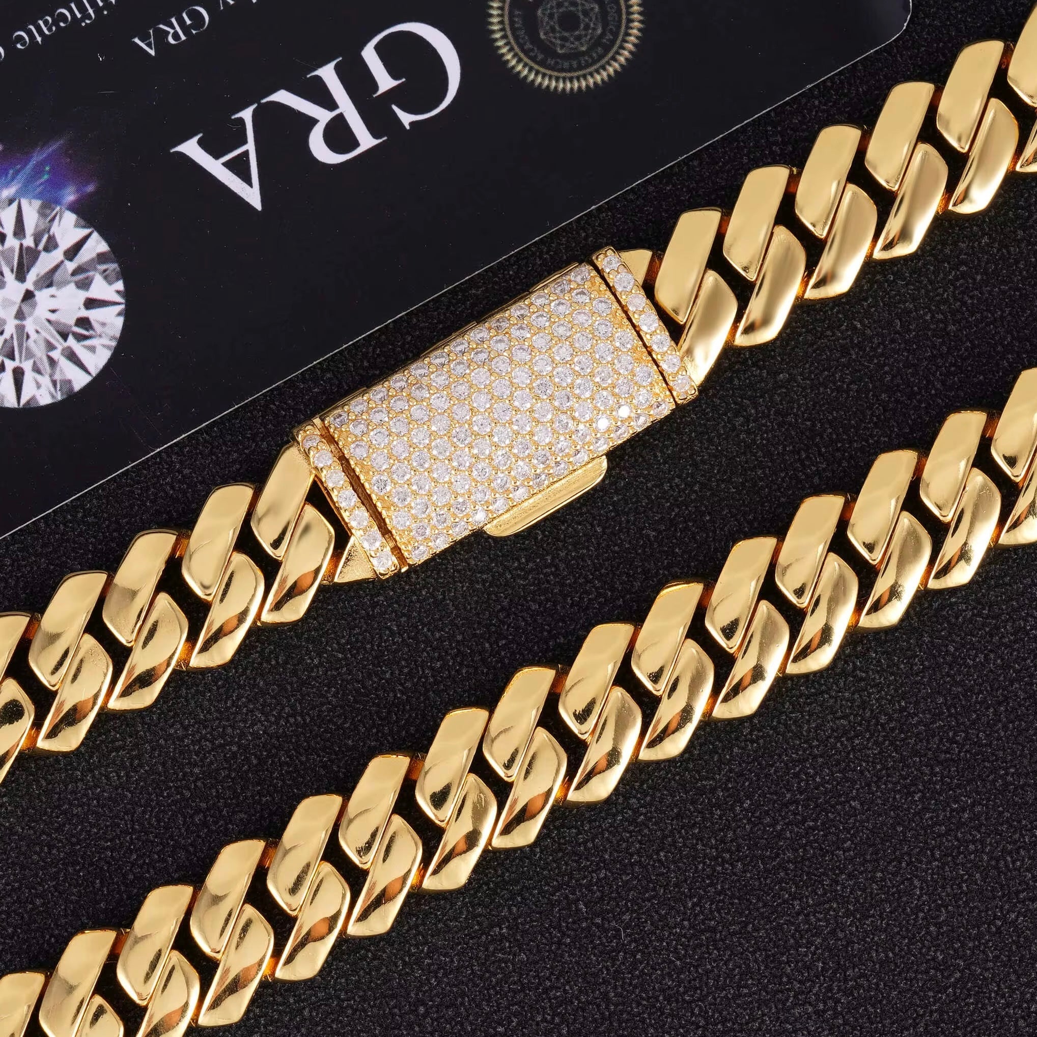 12mm 14K Gold cuban link necklace