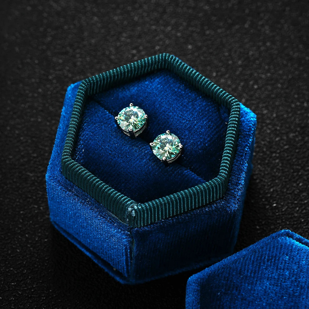 S925  VVS1 Green Stud earrings