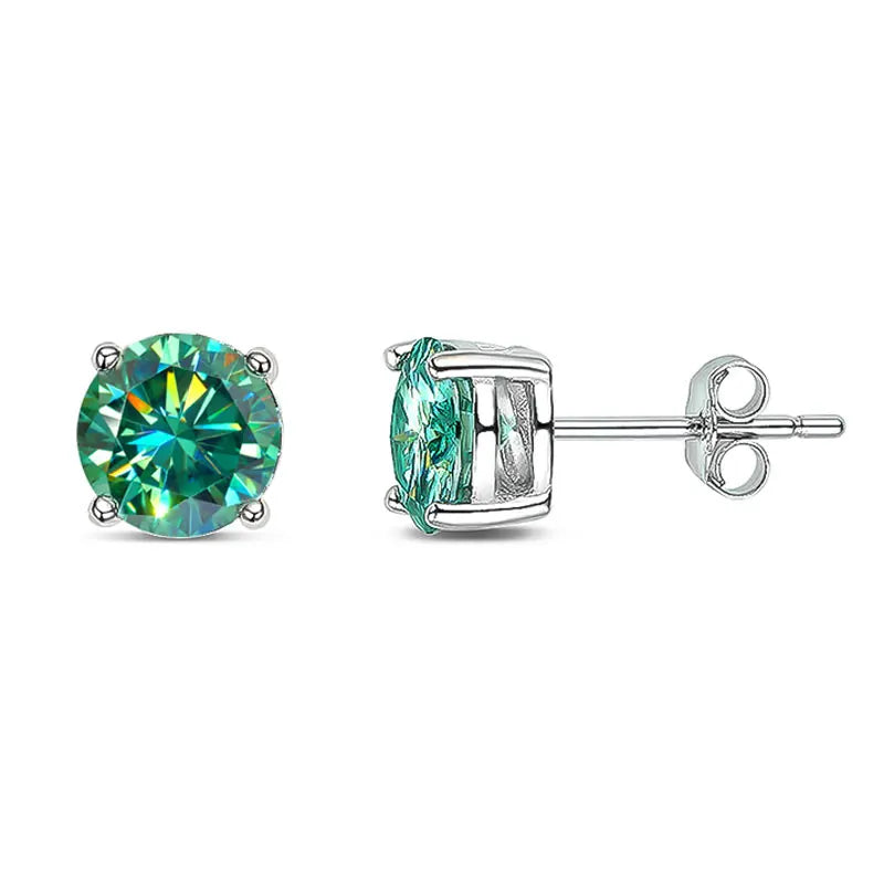 S925  VVS1 Green Stud earrings