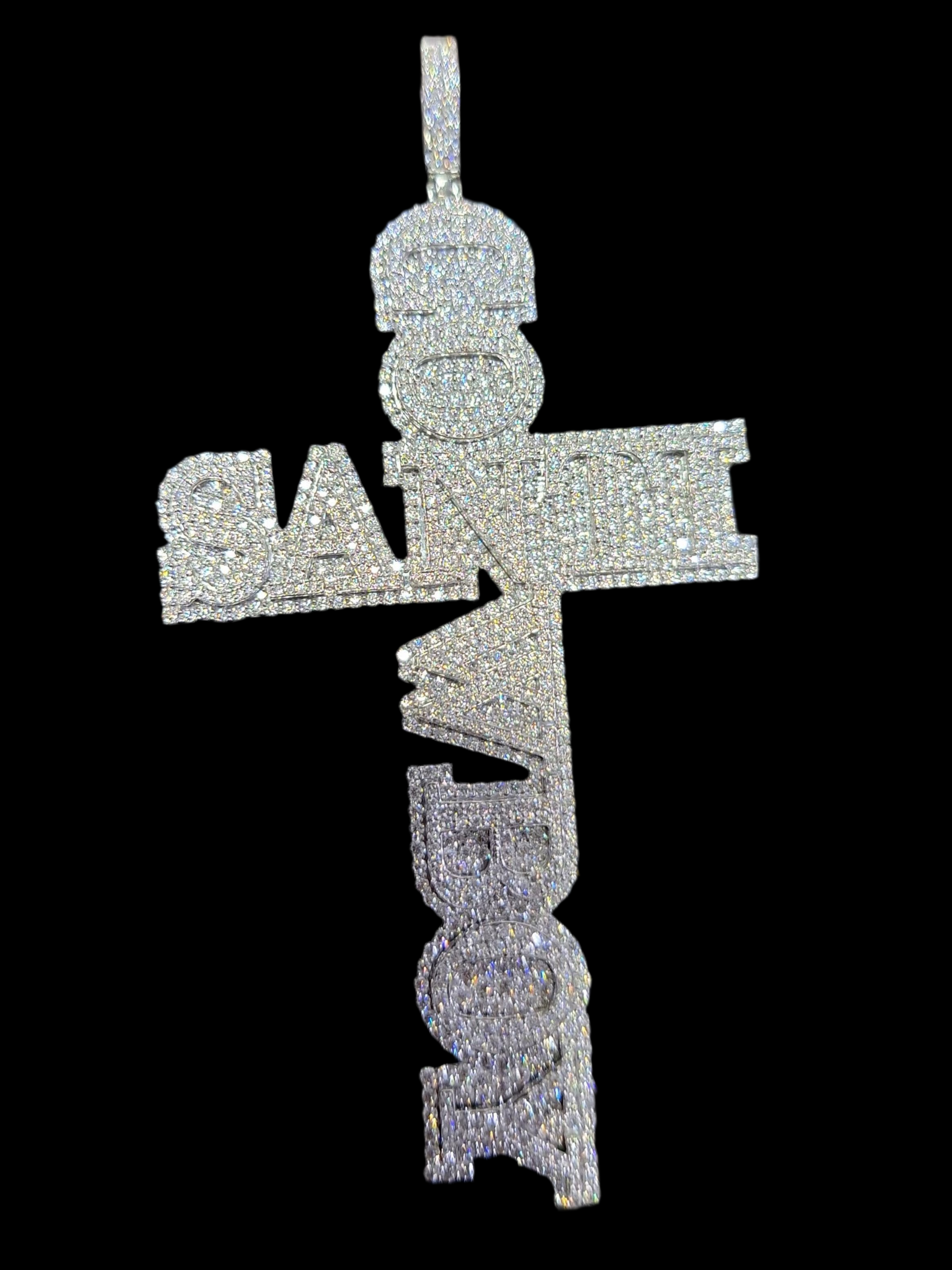 S925 VVS1 CVD Cross Name PENDANT