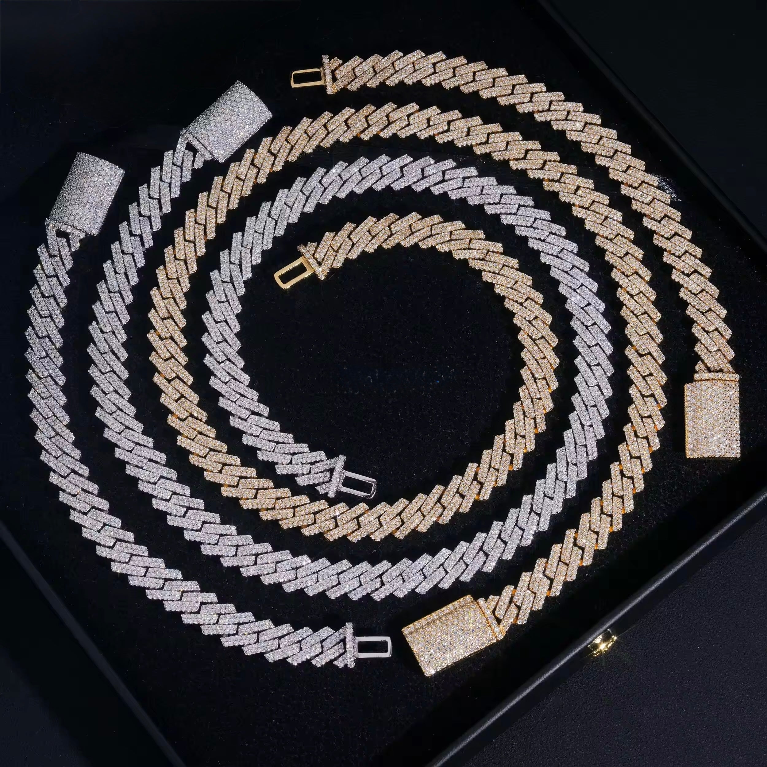 10mm 2 row moissanite cuban chain