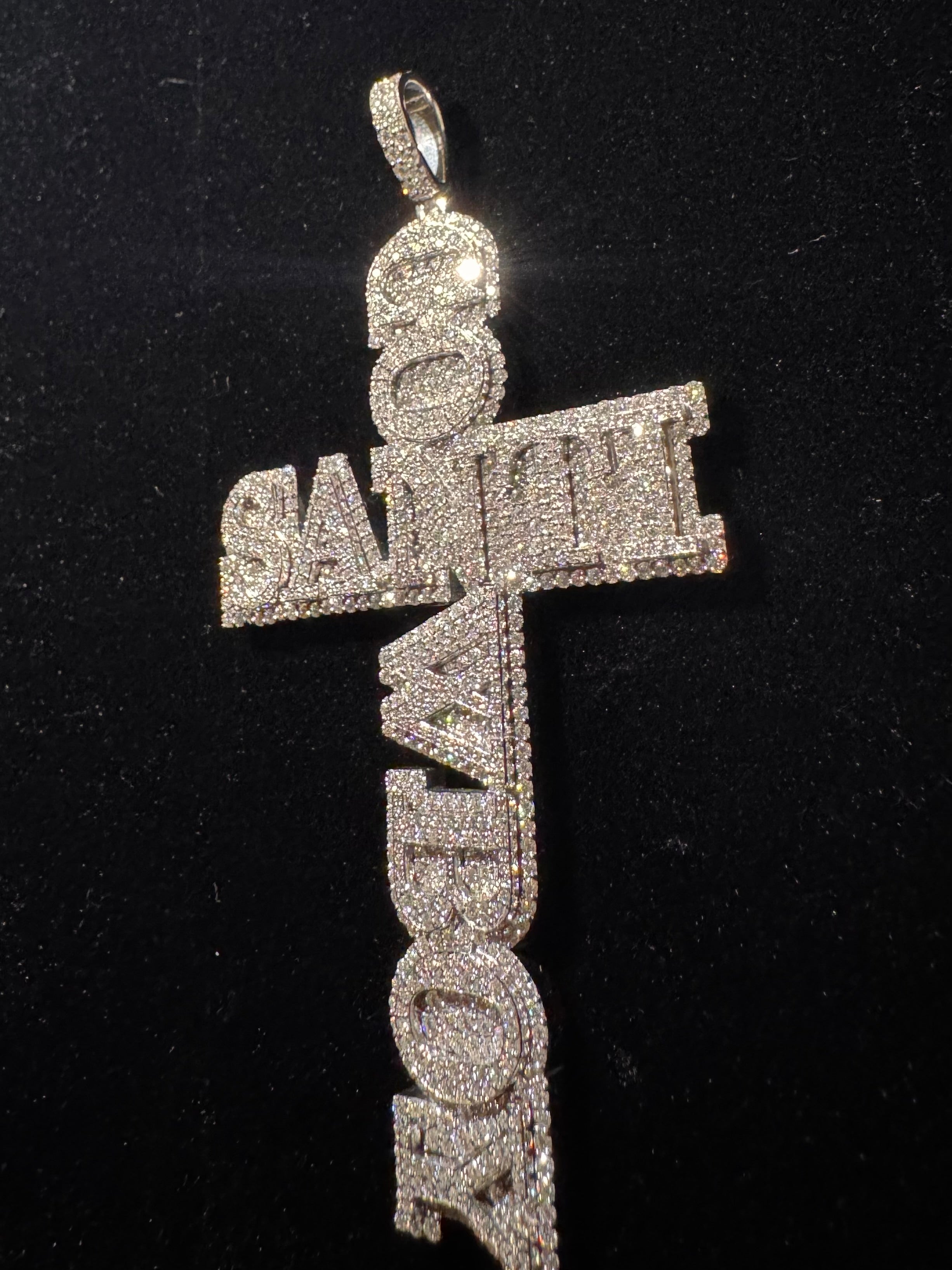 S925 VVS1 CVD Cross Name PENDANT