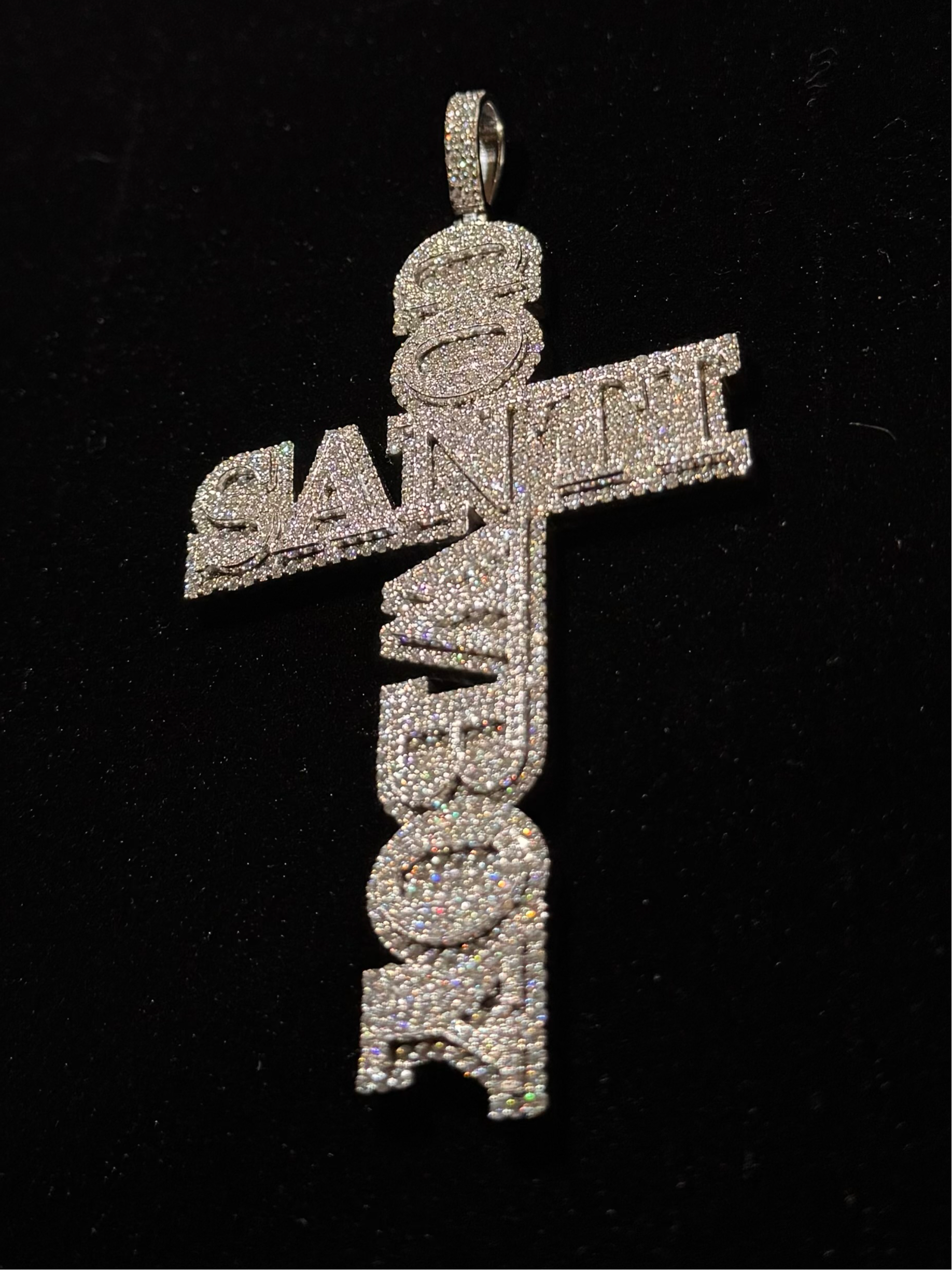 S925 VVS1 CVD Cross Name PENDANT