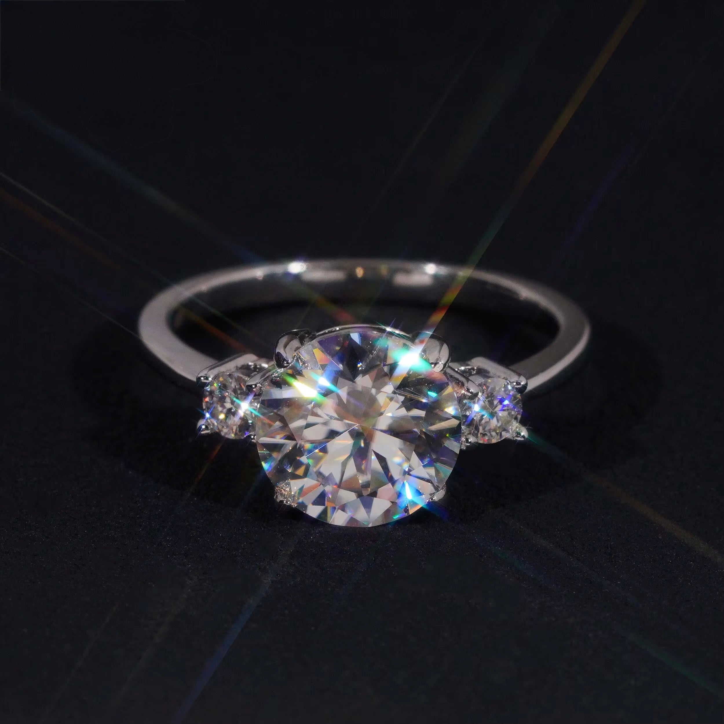 3ct round cut VVS S925 ring