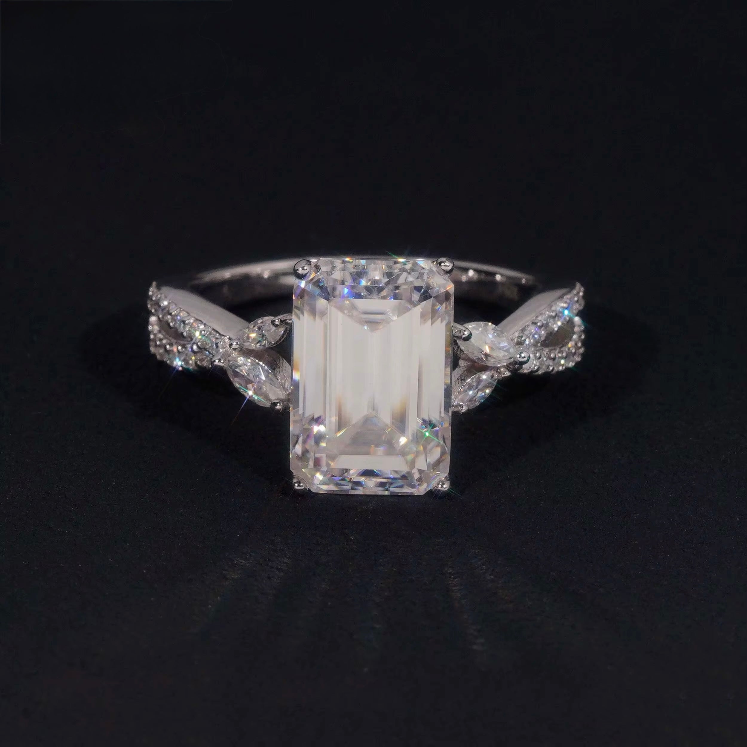 5ct Emerald cut VVS S925 ring