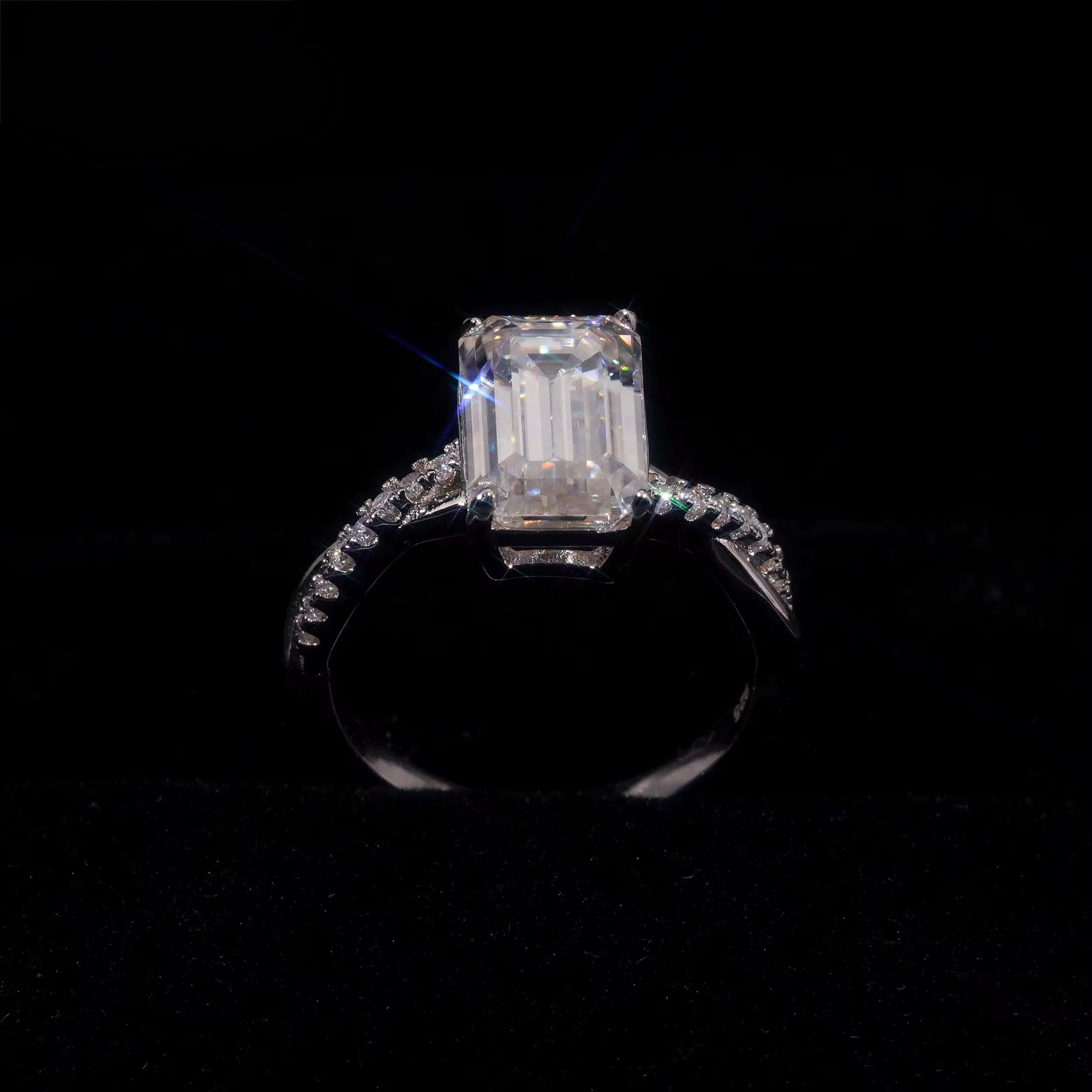 4ct emerald cut vvs s925 ring