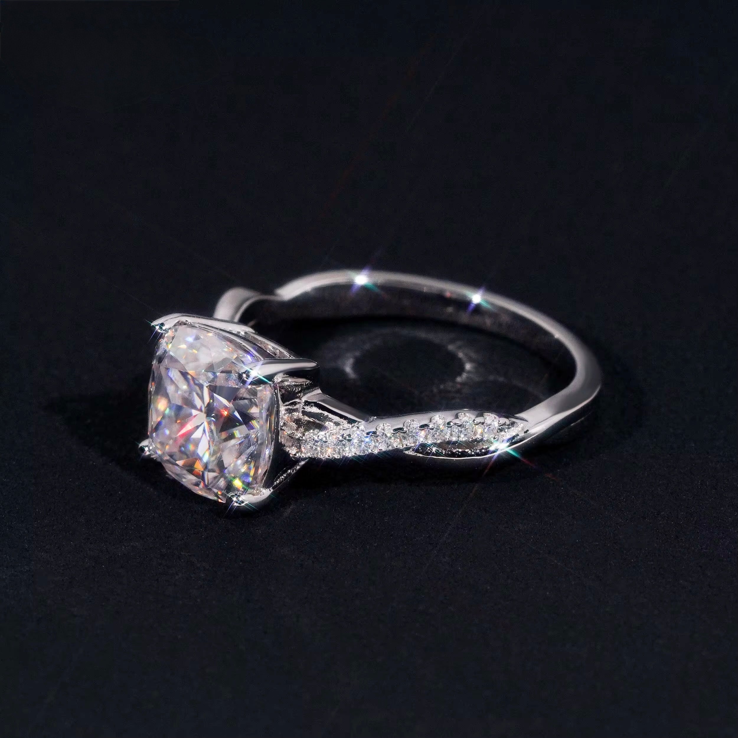 3ct VVS cushion cut s925 ring