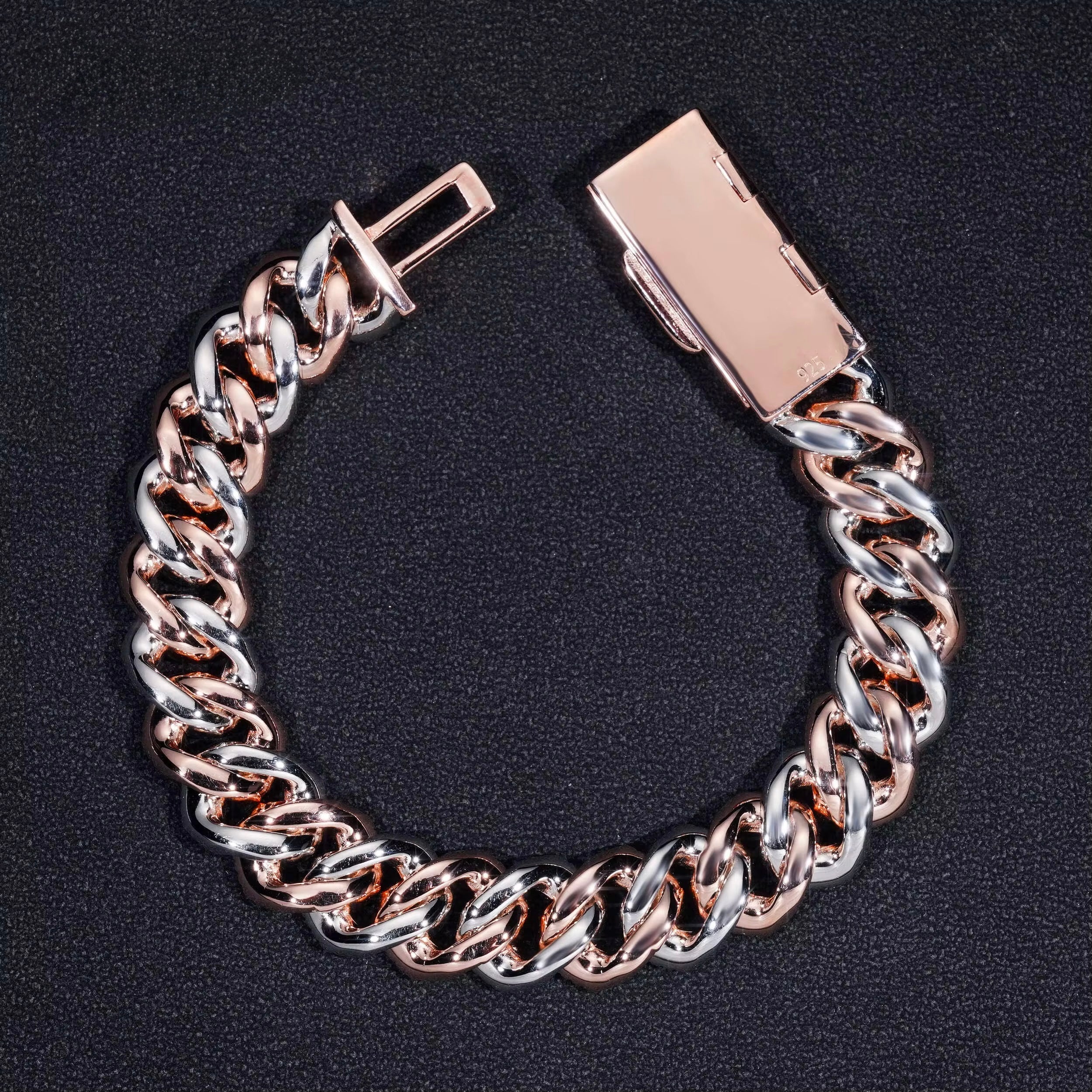 13mm two tone VVS cuban bracelet