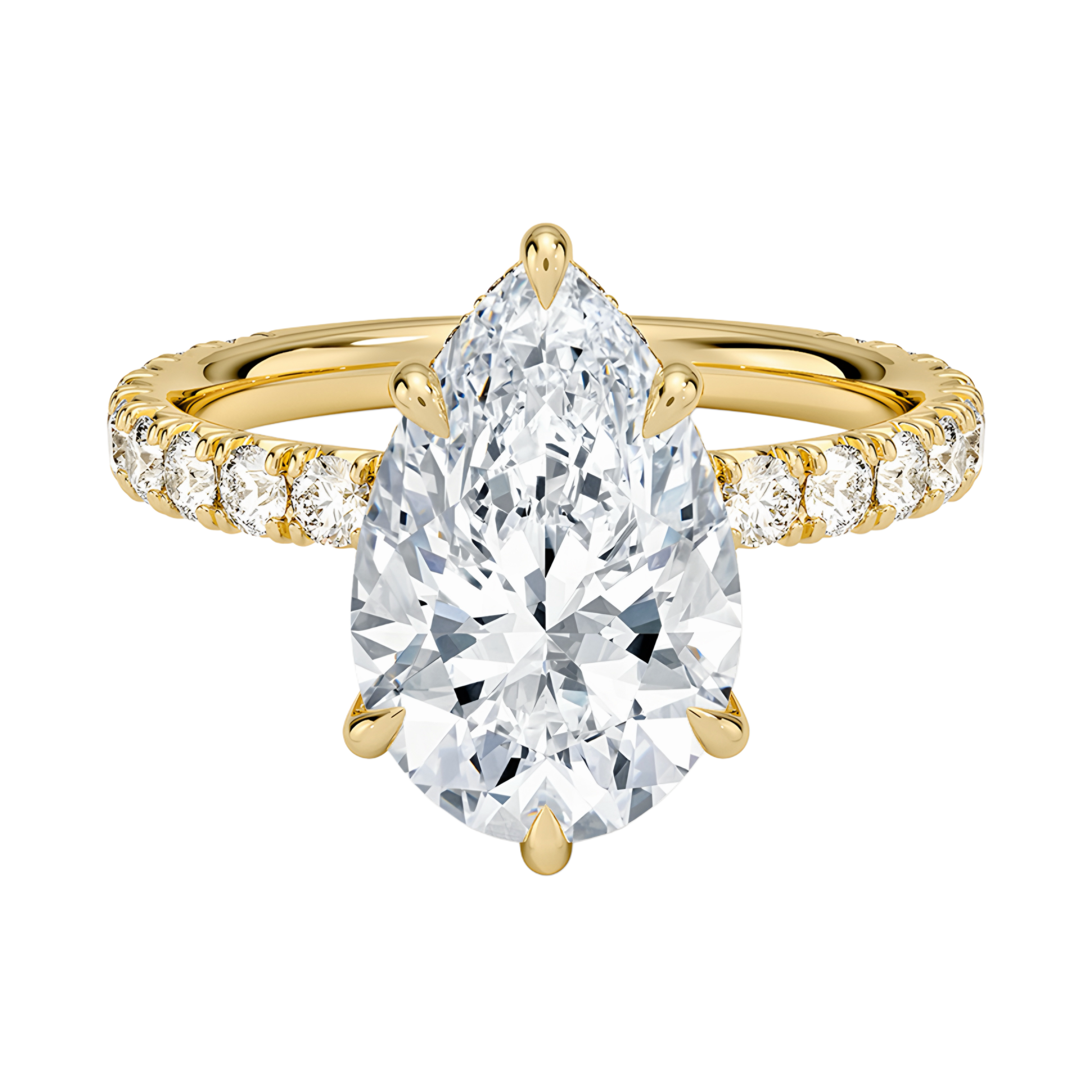 3ct pear cut 18K gold Ring