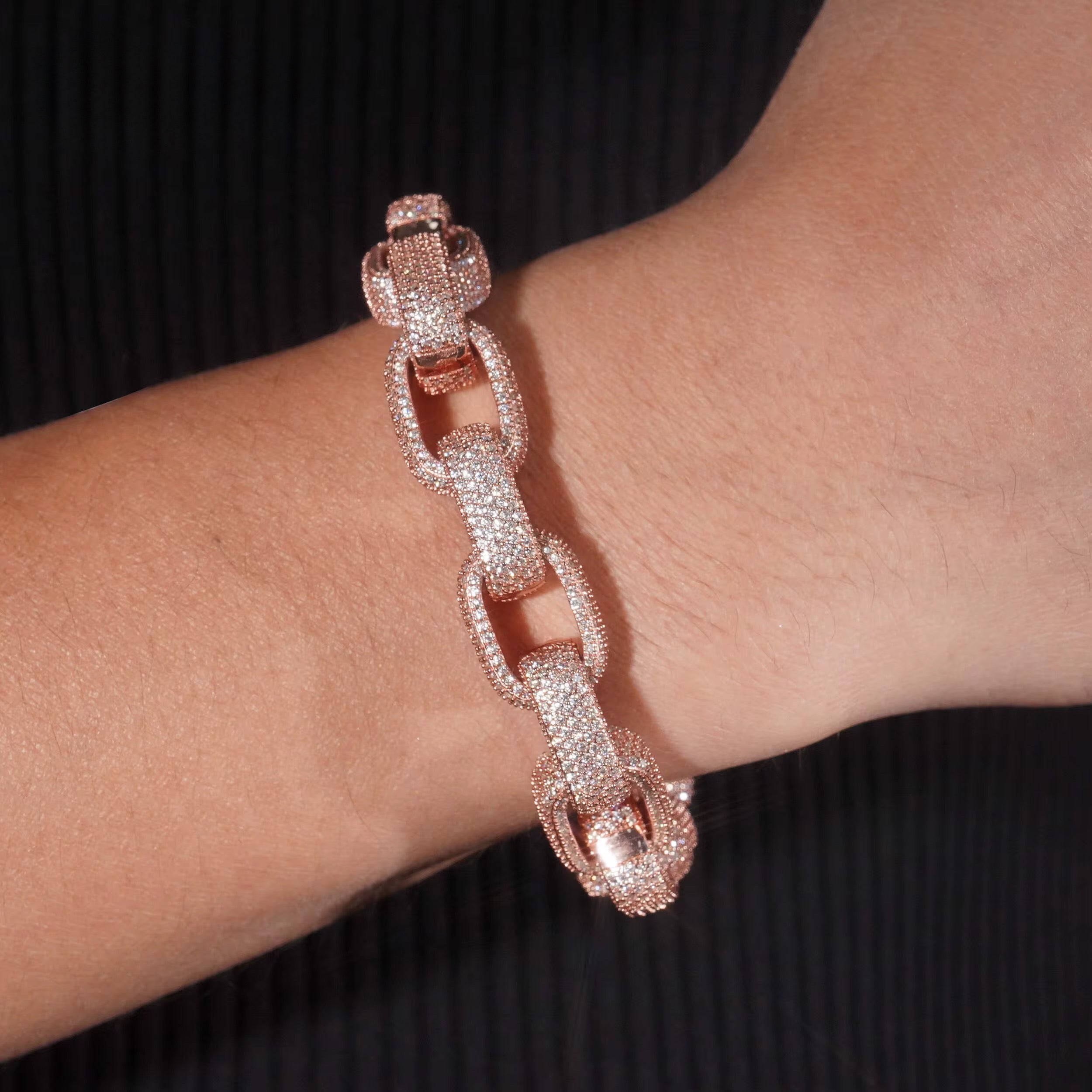 10K Rose Gold 13mm VVS Lab Diamonds bracelet