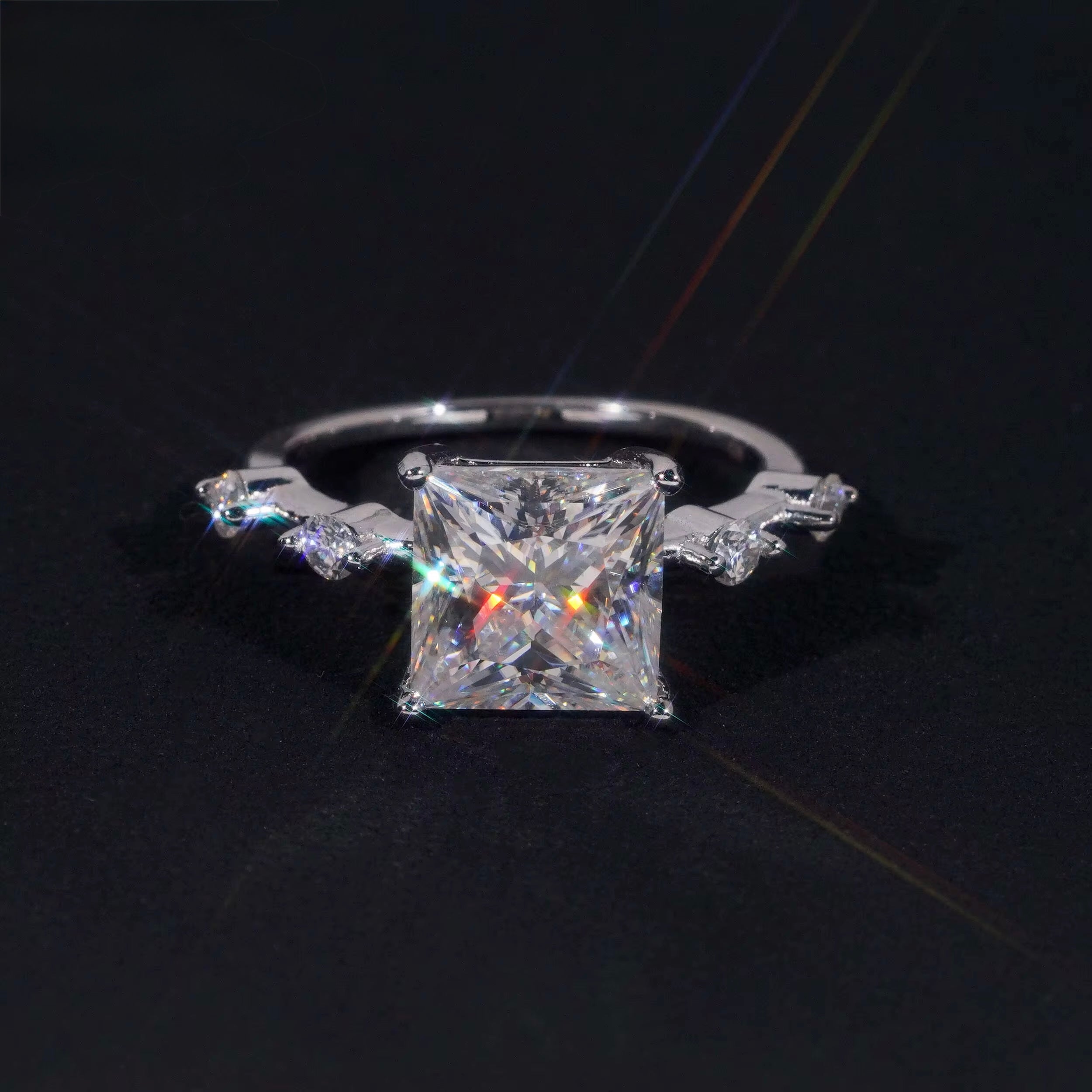 4ct Princess cut VVS S925 ring