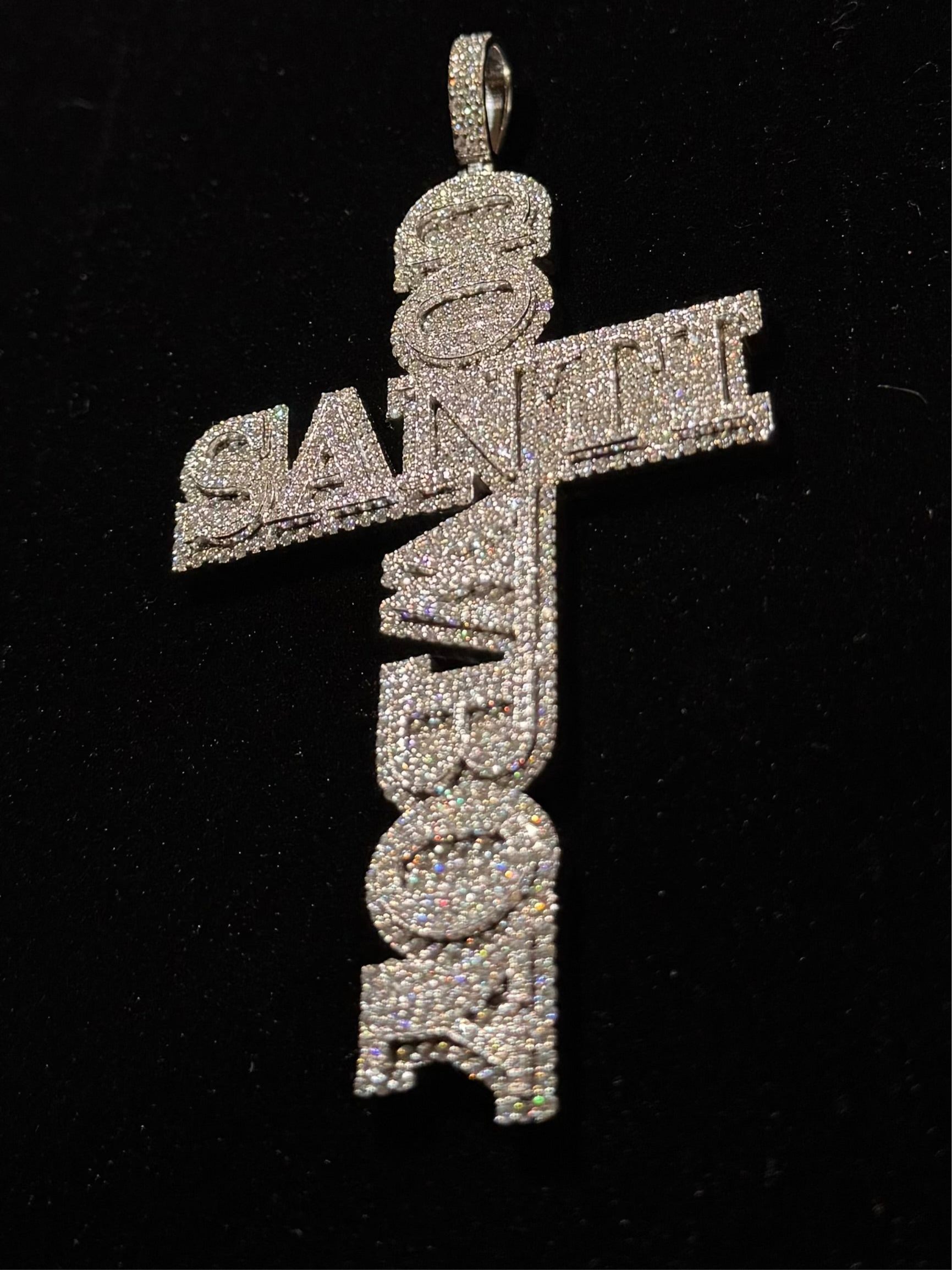 S925 VVS1 CVD Cross Name PENDANT