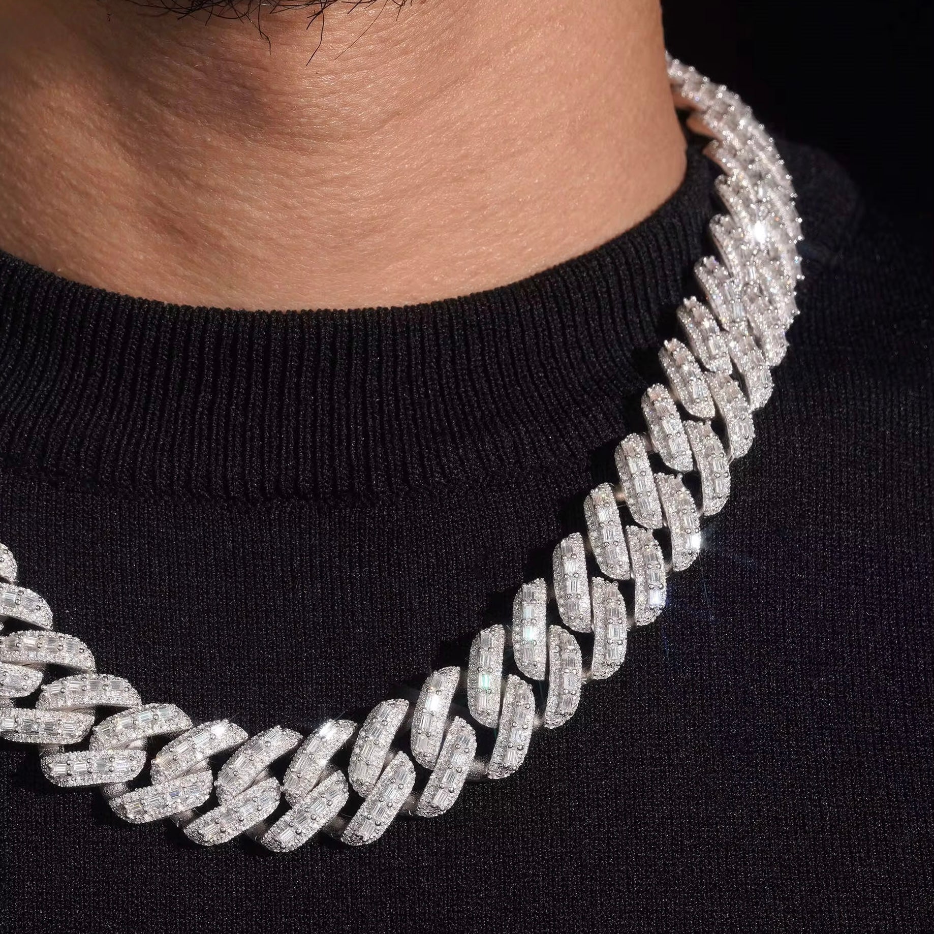 18mm emerald VVS cuban necklace