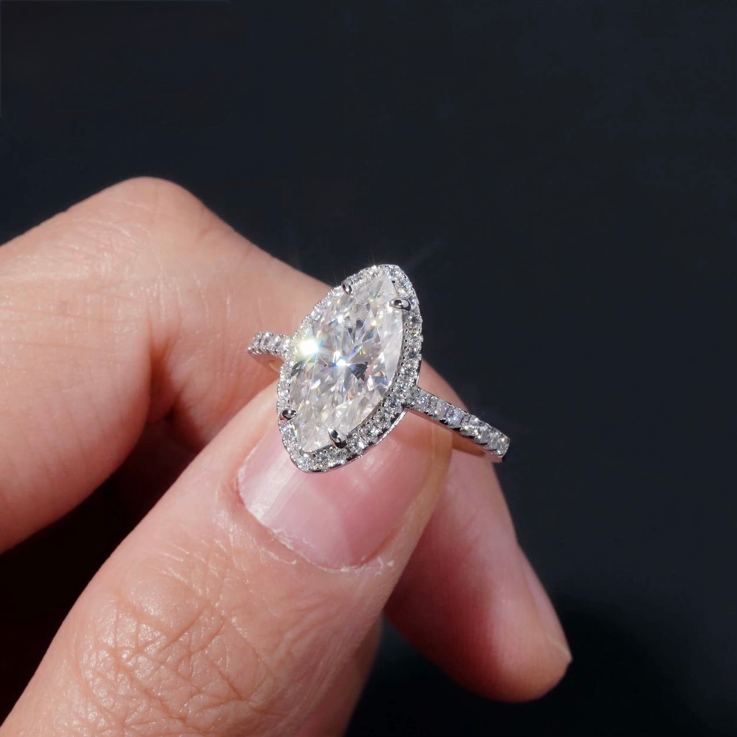 3.4ct VVS S925 marquise cut ring