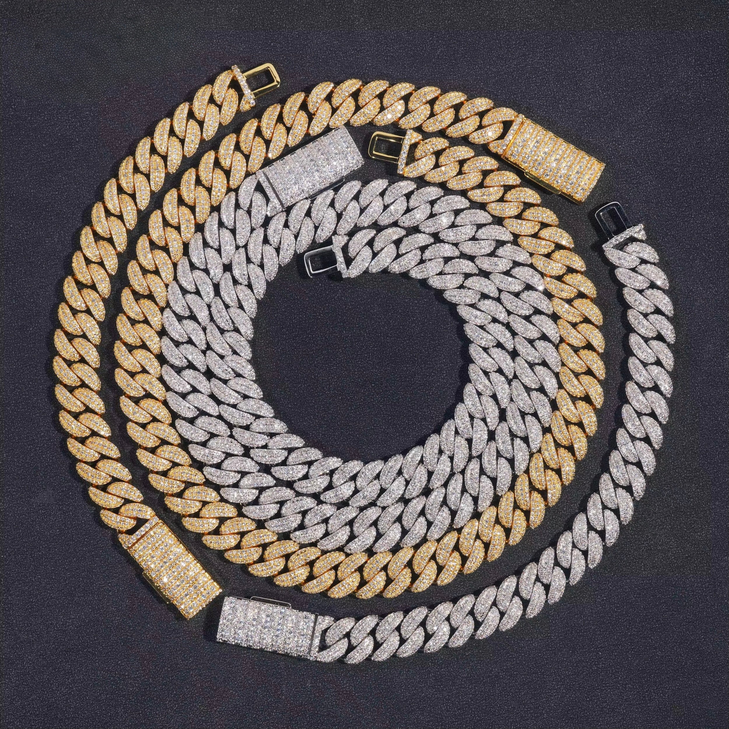 13.5mm 18K Gold-Plated Cuban Link Chain