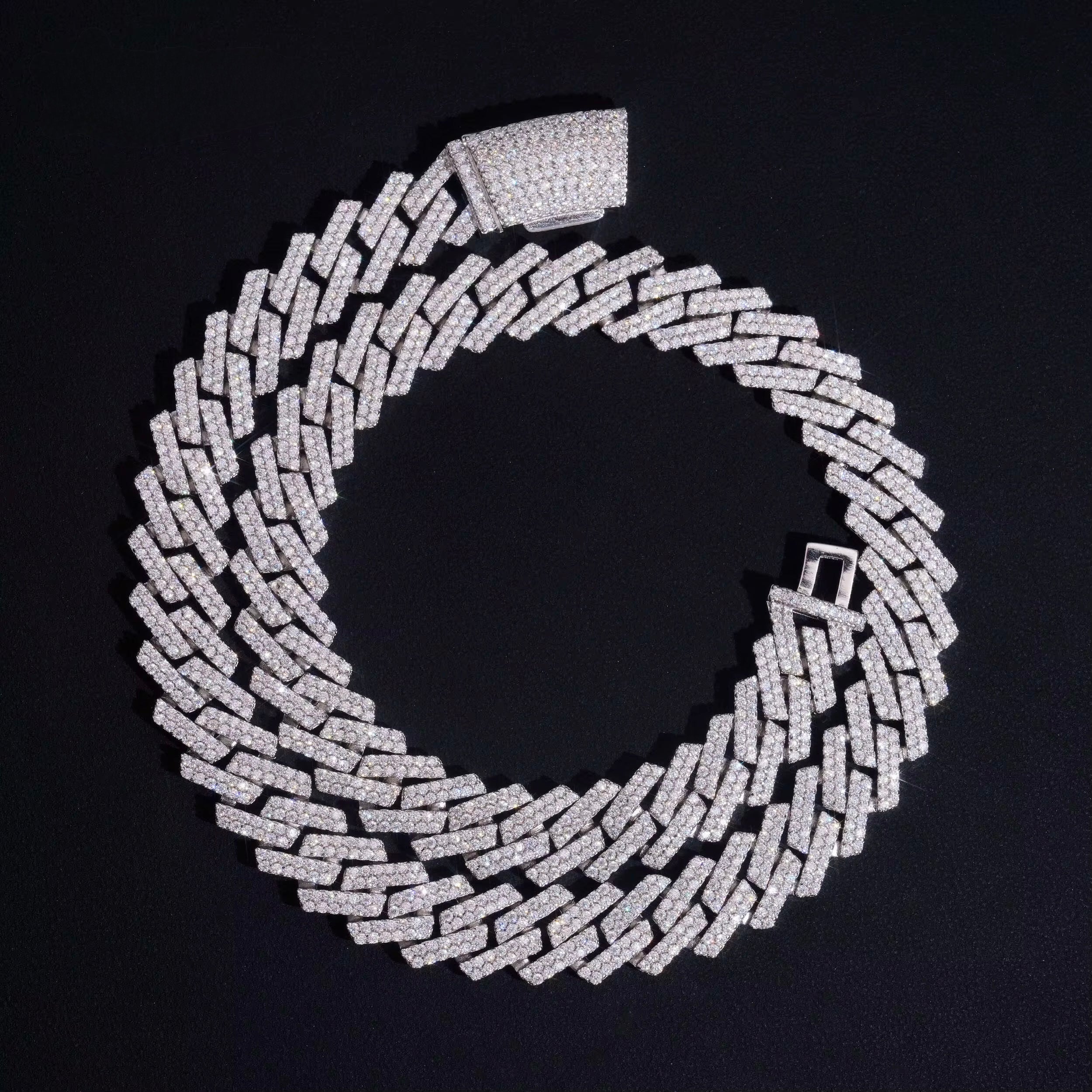 14MM 2 row Cuban Link Moissanite Chain