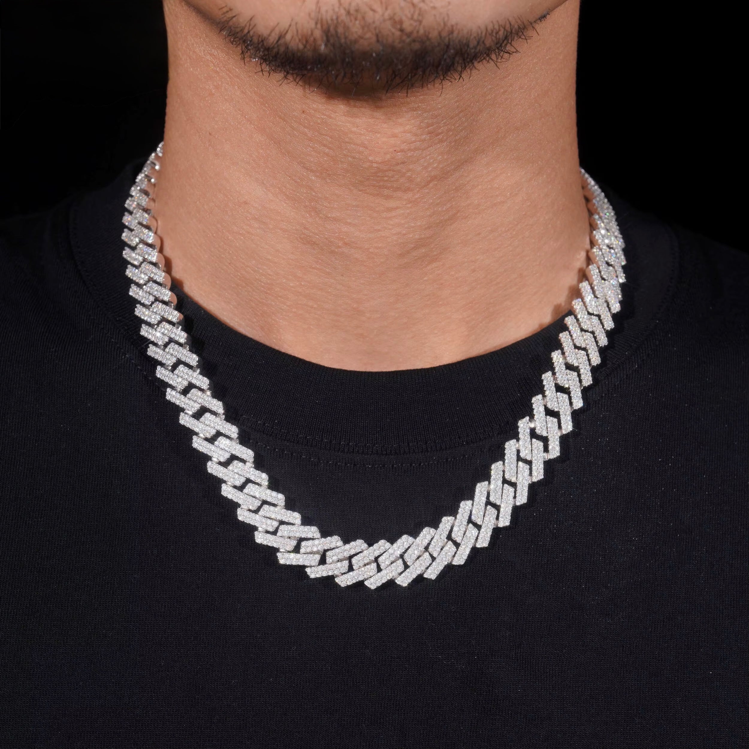 14MM 2 row Cuban Link Moissanite Chain