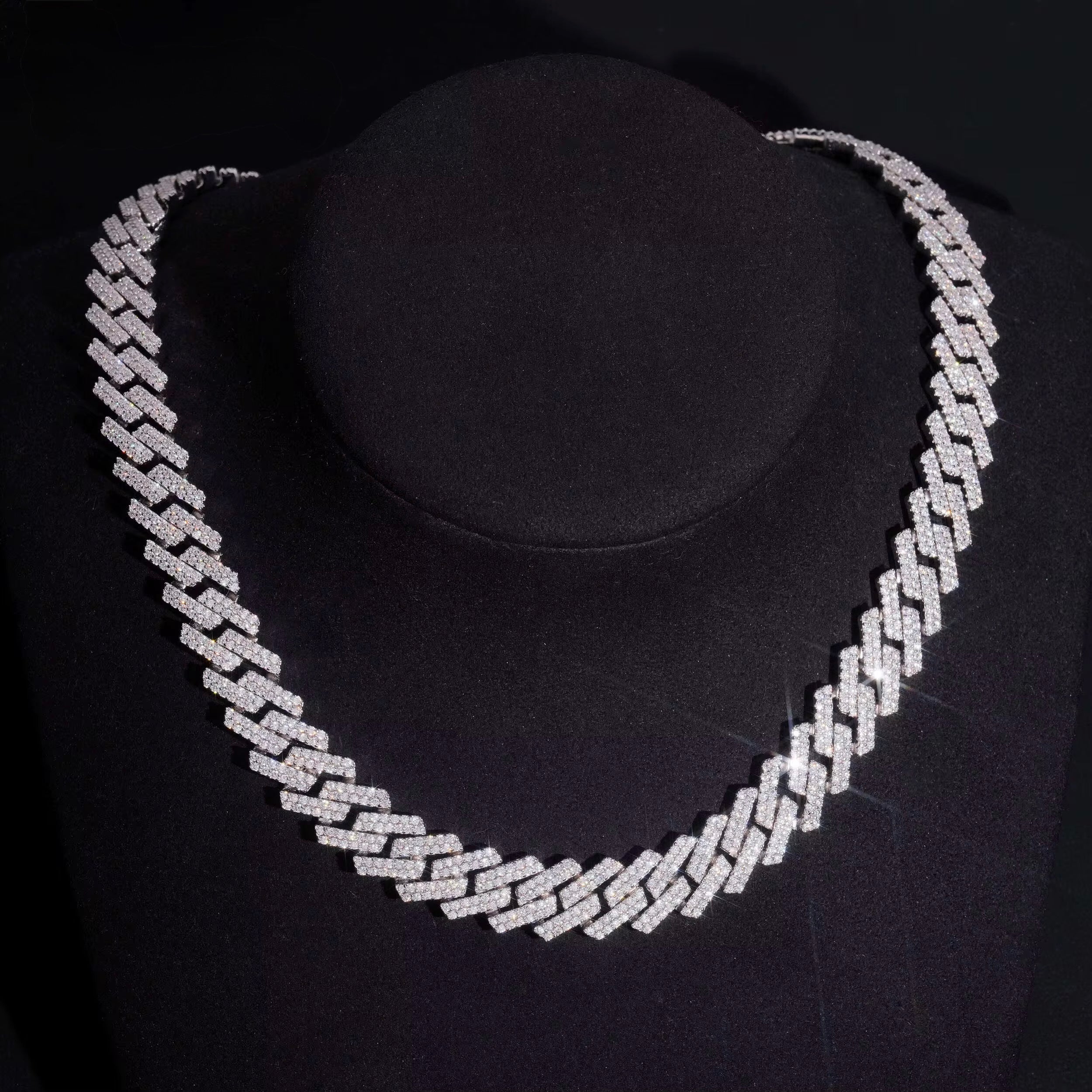 14MM 2 row Cuban Link Moissanite Chain