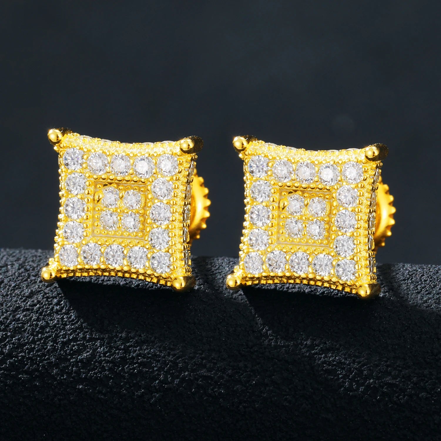 S925 Moissanite Square Stud Earrings