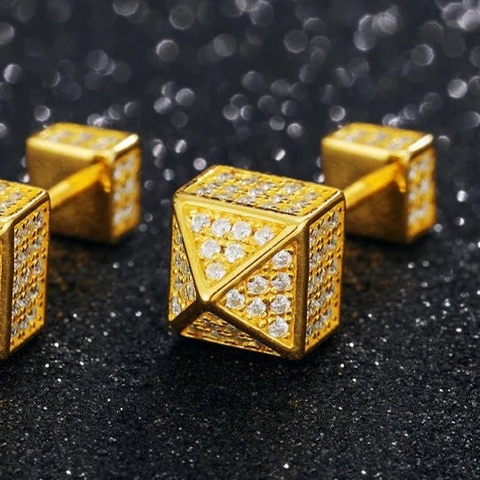 Square S925 Moissanite Earrings Unisex