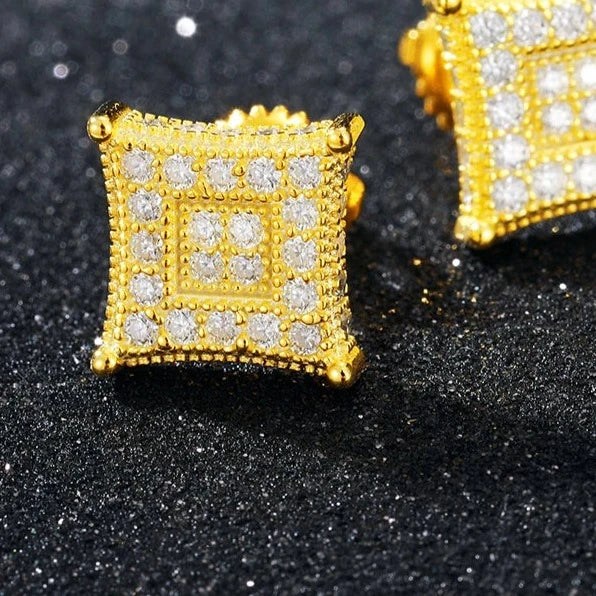 S925 Moissanite Square Stud Earrings