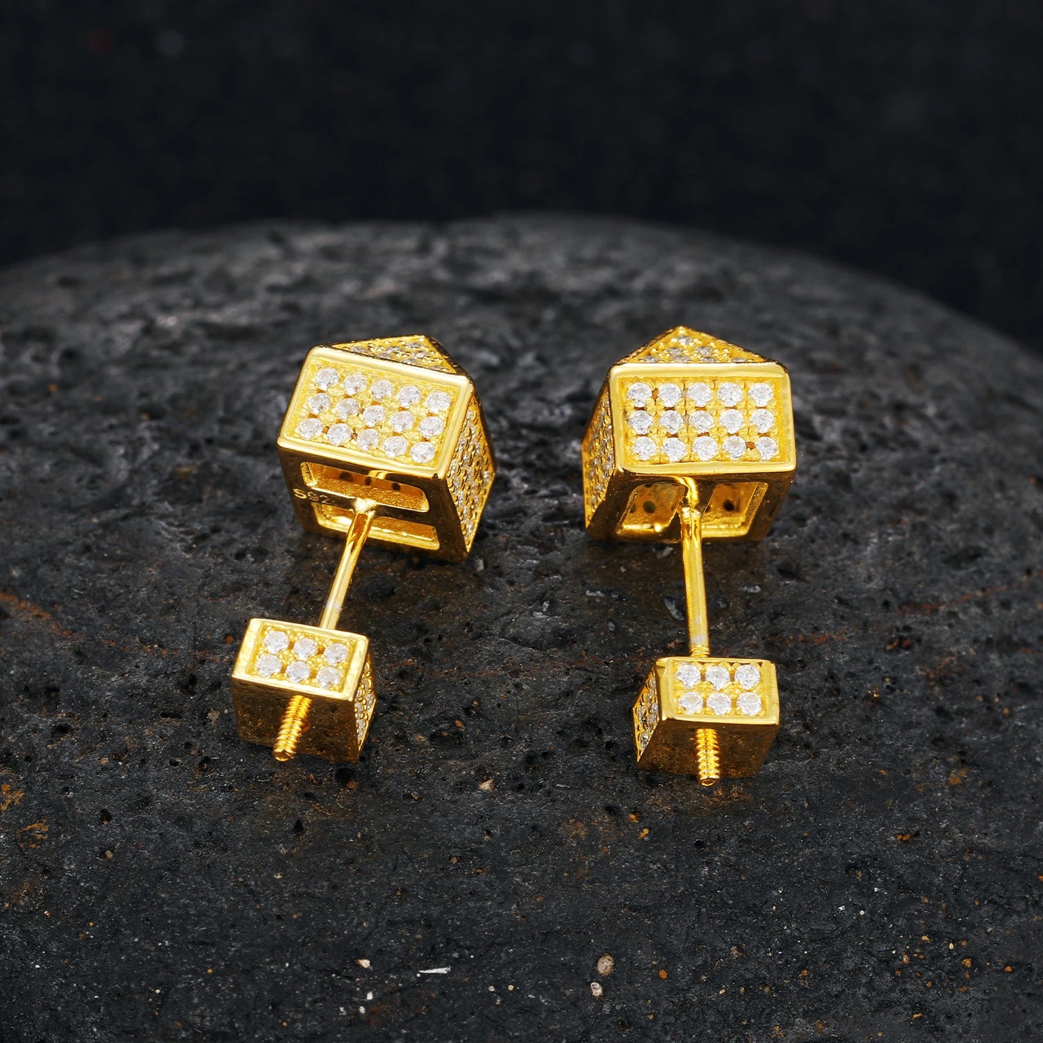 Square S925 Moissanite Earrings Unisex