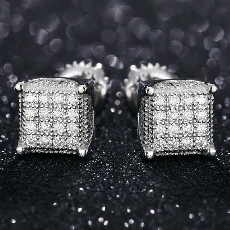 Square S925 Moissanite Stud Earrings