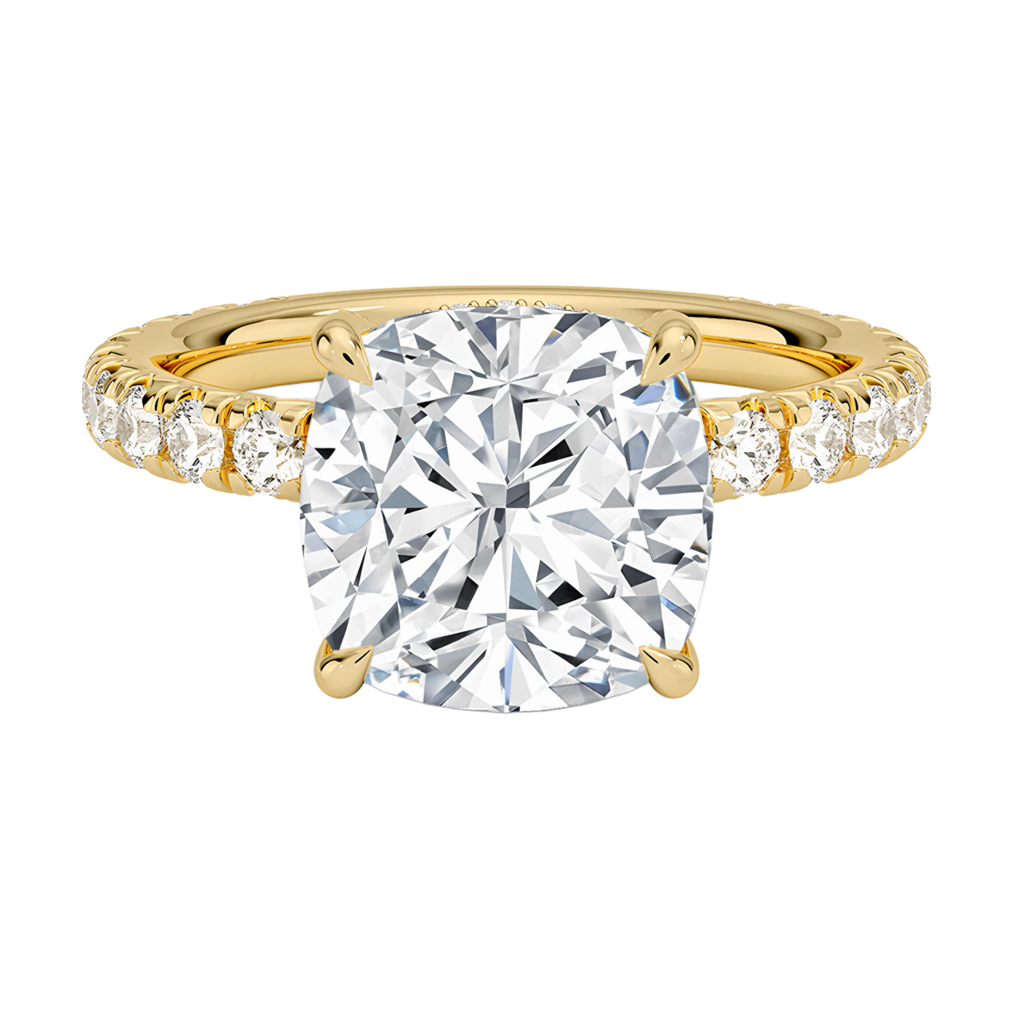 3ct cushion cut 18K gold Ring