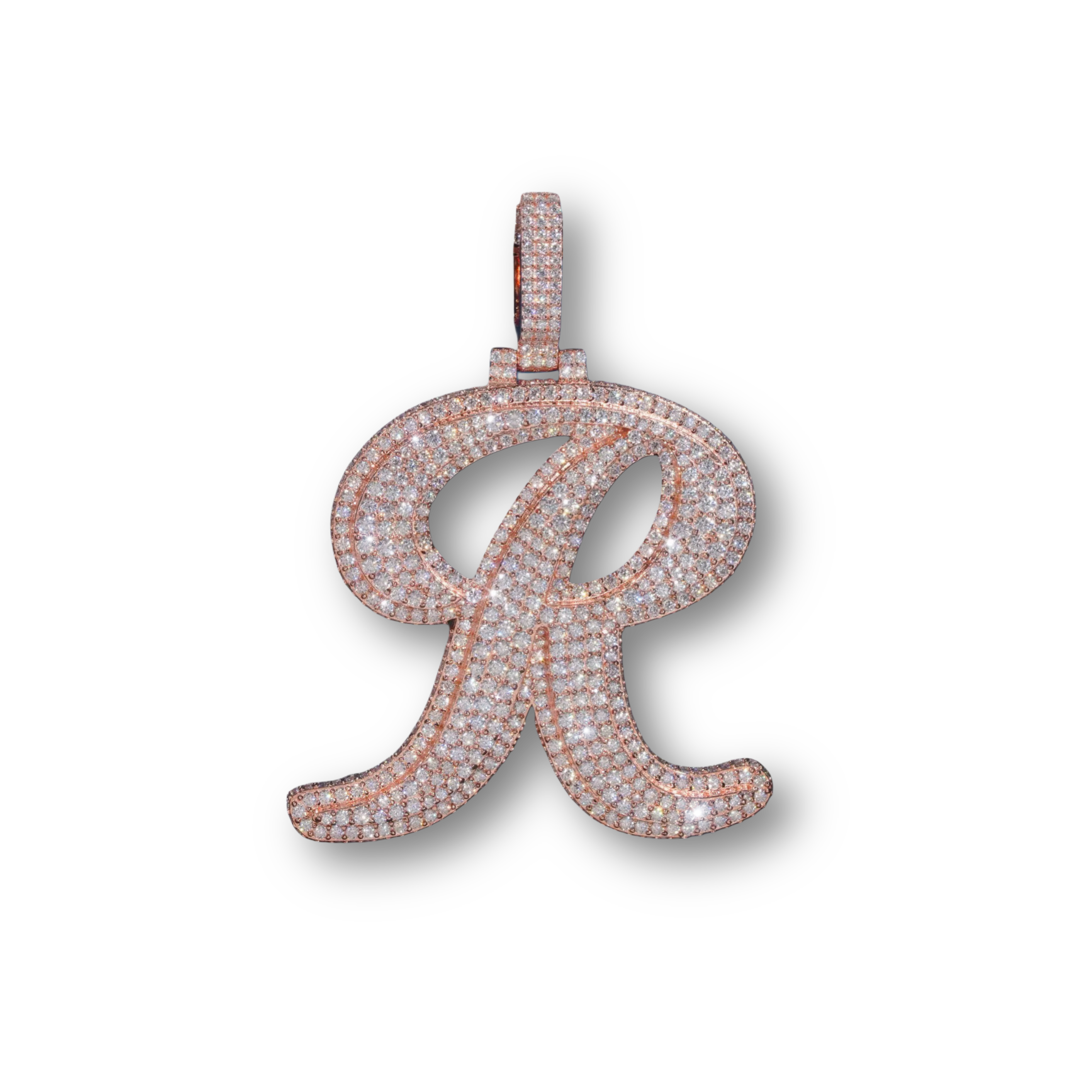 3.5 CT 14K Gold VVS Diamond initial pendant