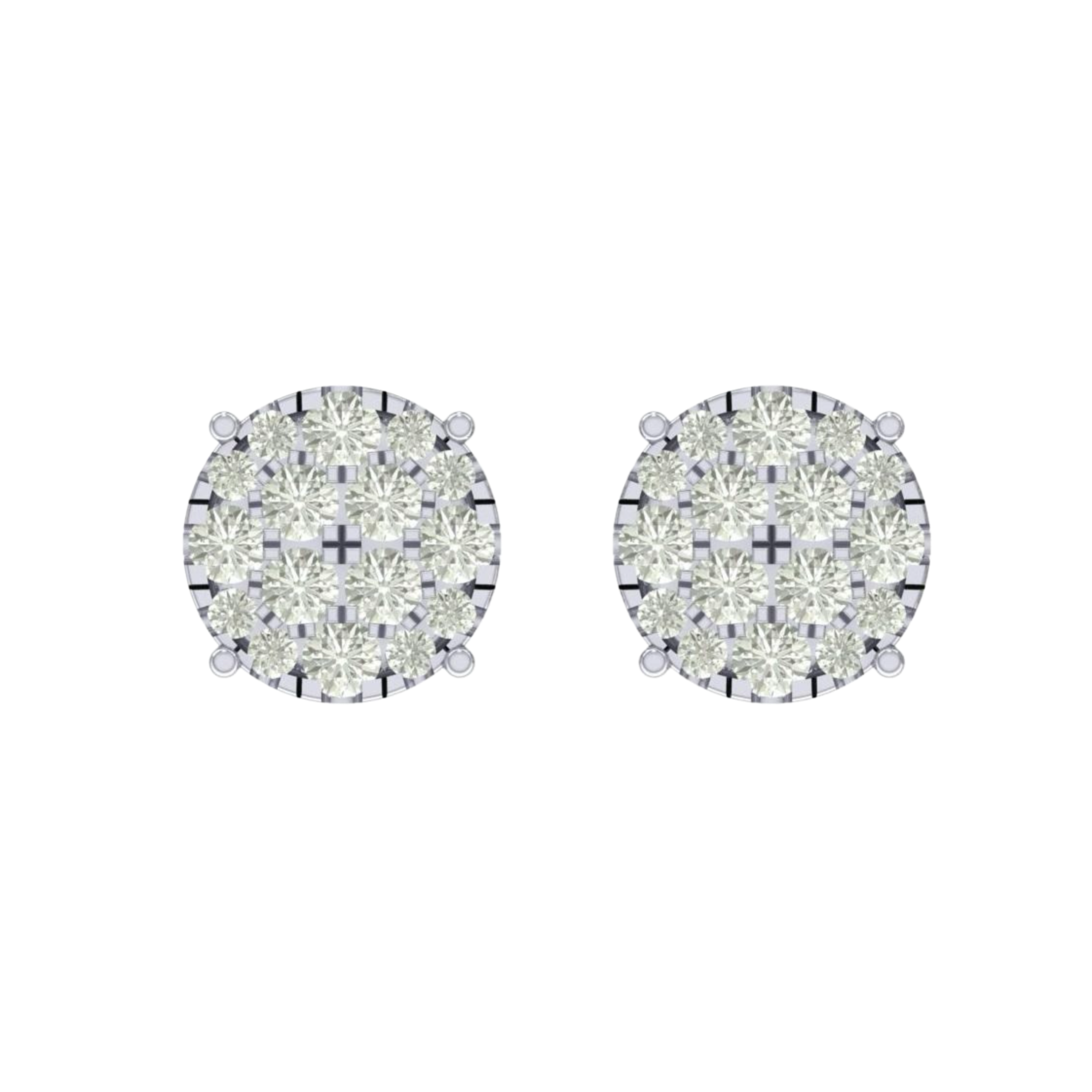 14K gold VVS Round Earrings