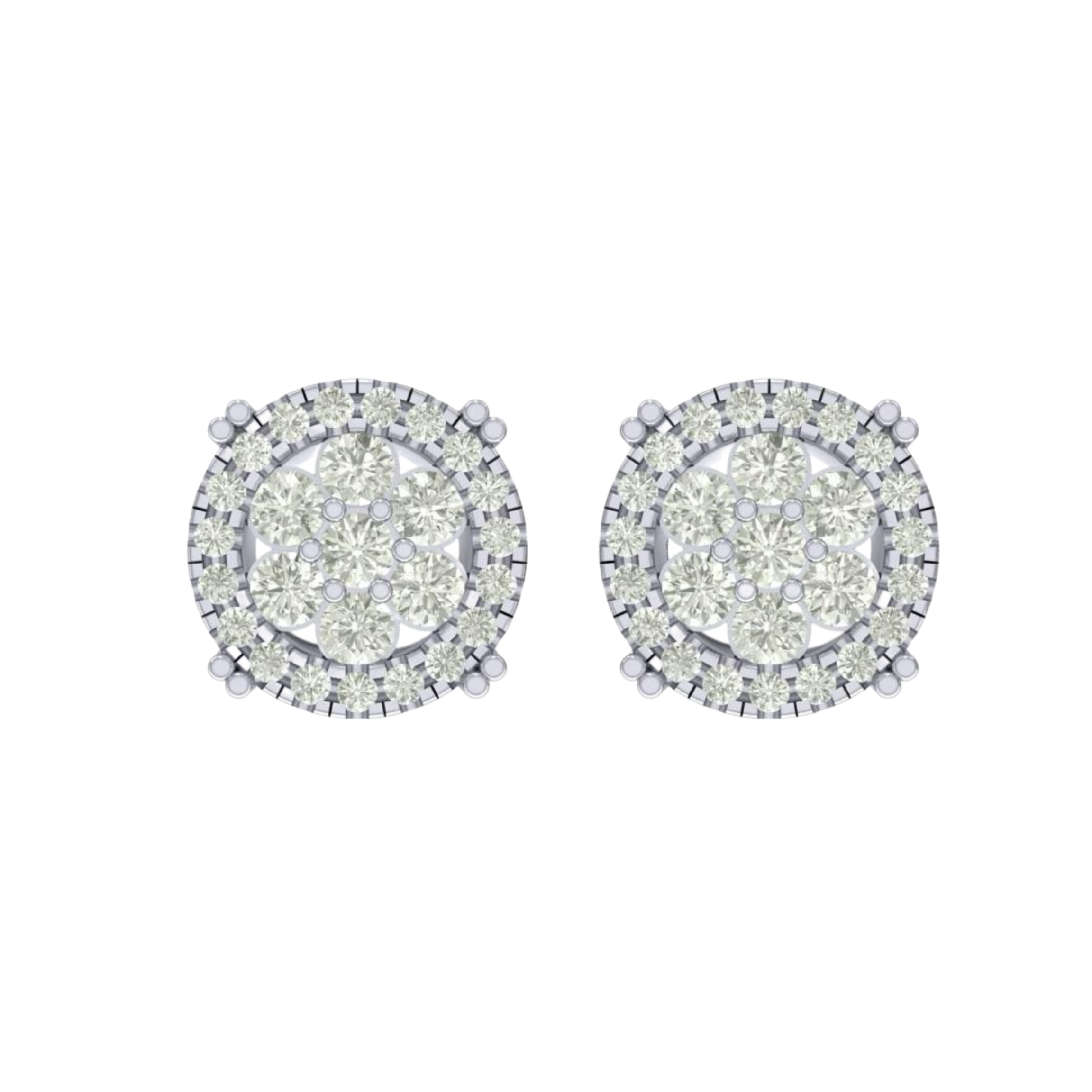 14K Gold VVS Round Earrings