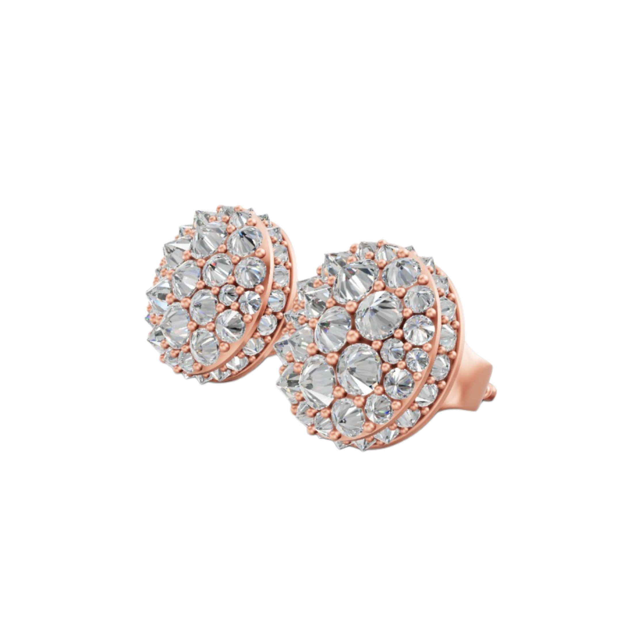 14K Gold VVS Reverse set earrings