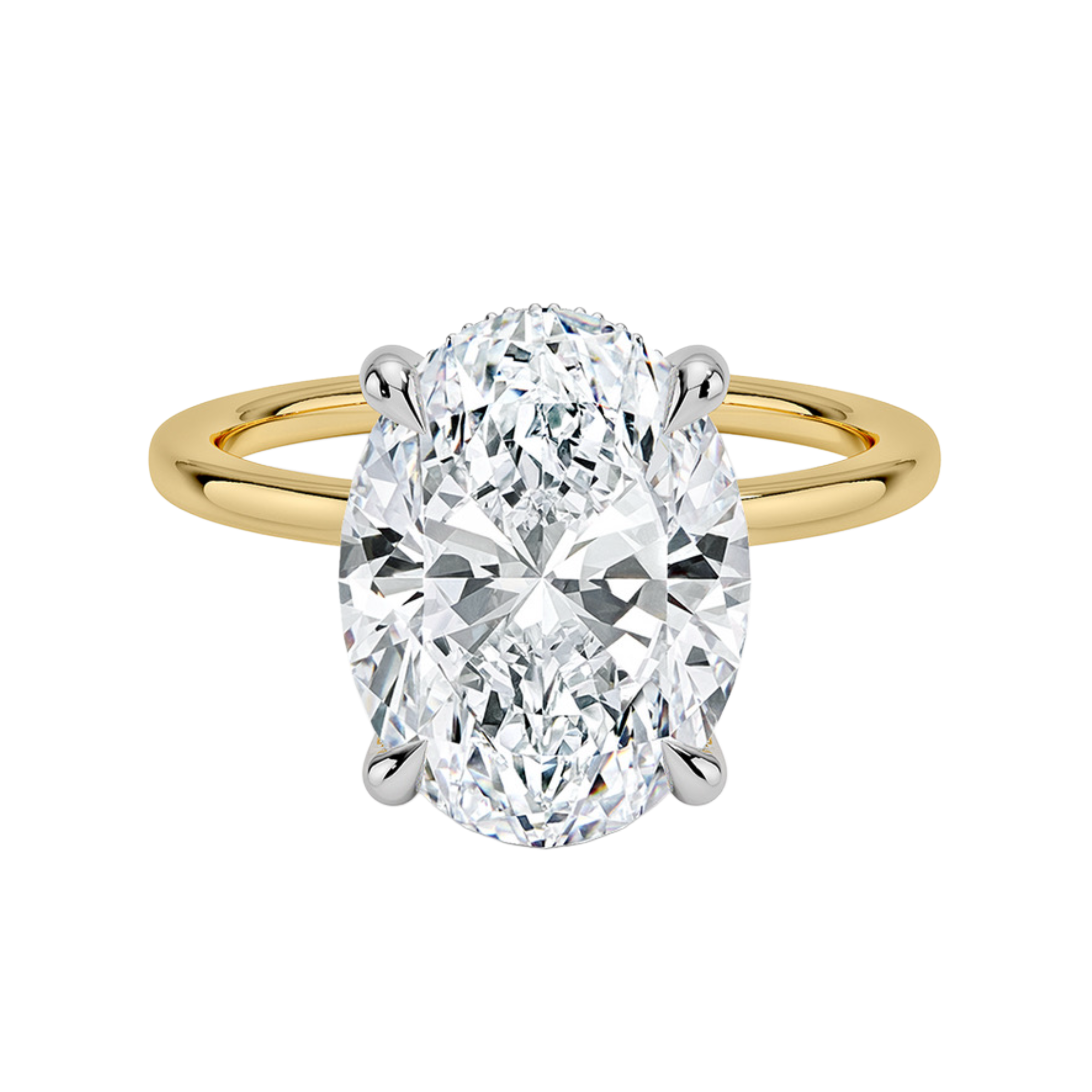 4ct Oval cut 18K Gold ring