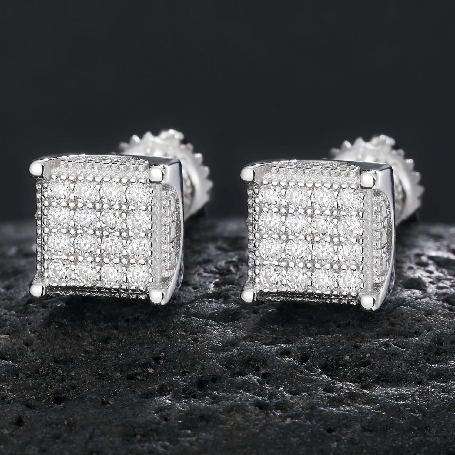 Square S925 Moissanite Stud Earrings