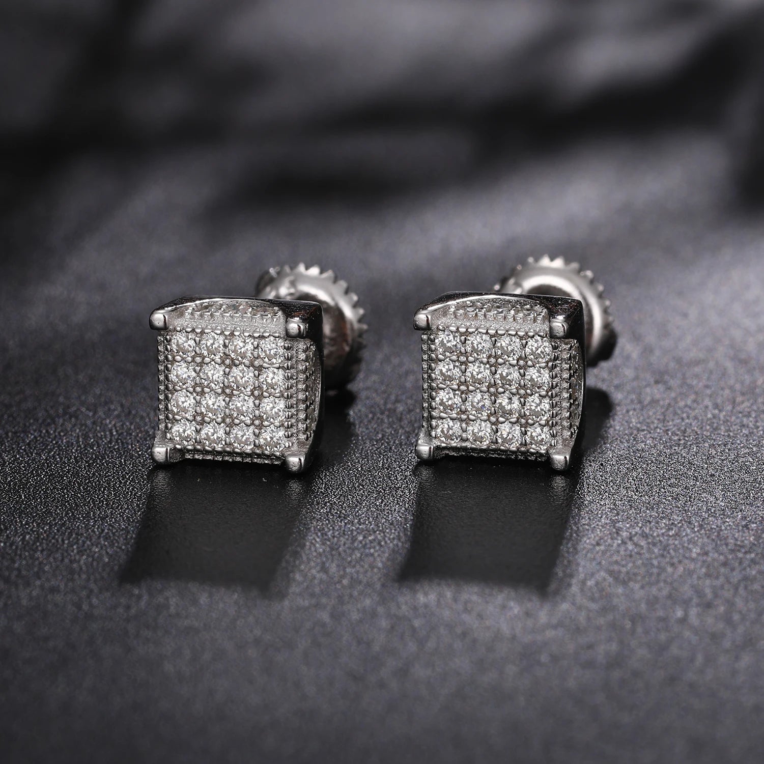 Square S925 Moissanite Stud Earrings