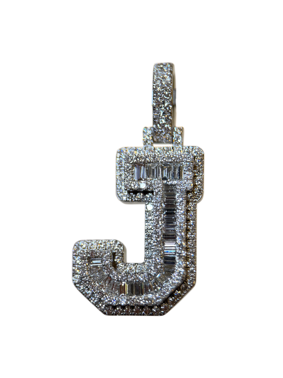 Initial baguette J Pendant