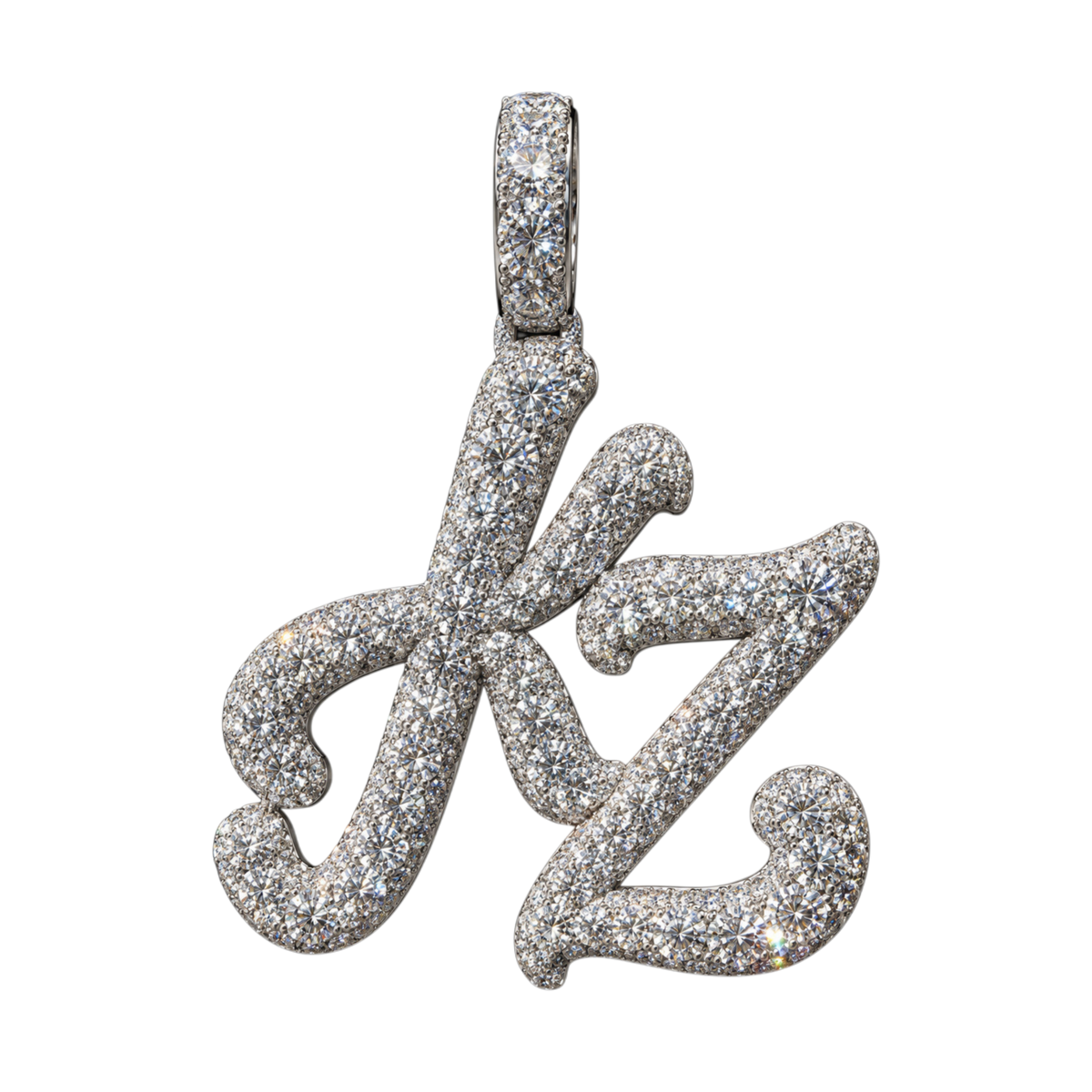 Platinum 2 letters initial pendant