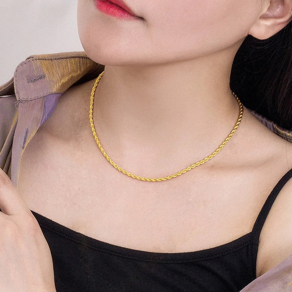 S925 3mm Rope Chain Necklace