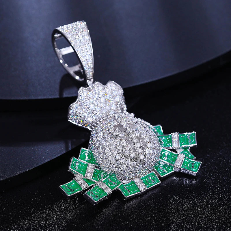 S925 Moissanite Money Bag Pendant