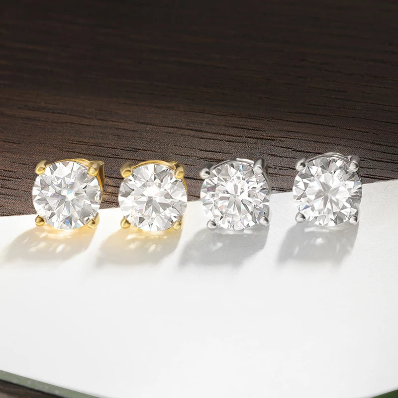 4ct VVS1 Round Cut Earrings