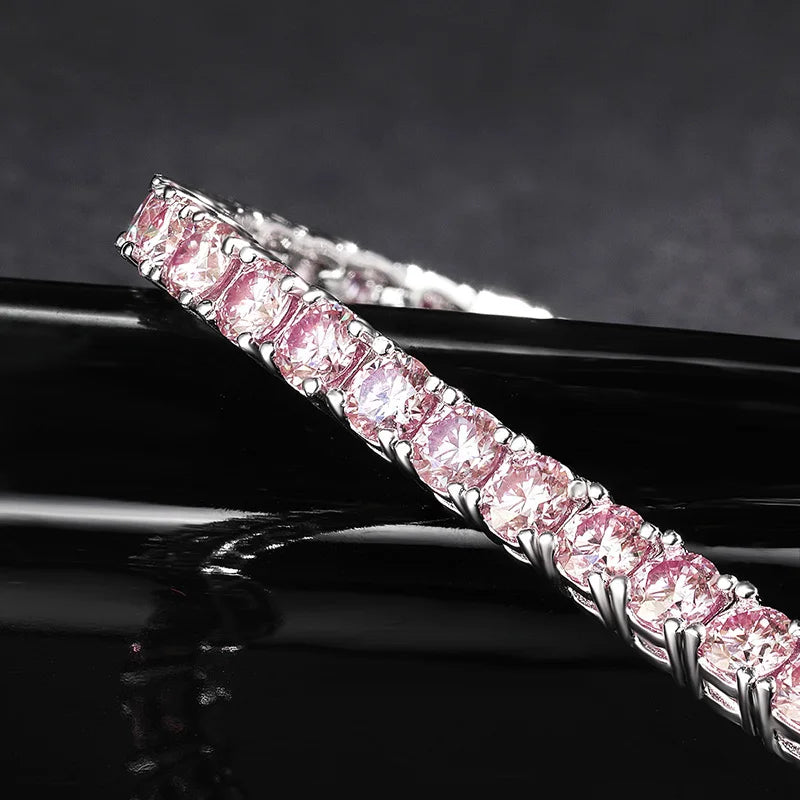 Pink VVS1 S925 Tennis Bracelet