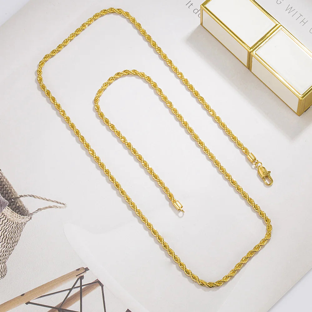 S925 3mm Rope Chain Necklace