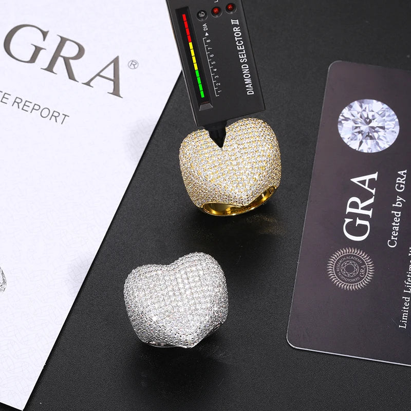 S925 VVS1 Heart  Ring