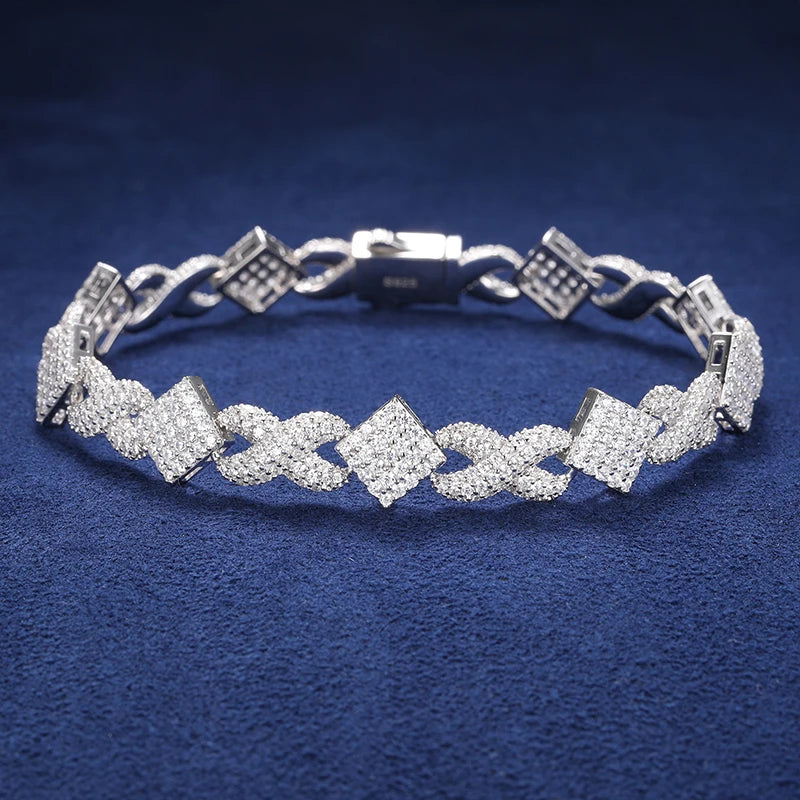 11mm VVS Moissanite Silver 925 Bracelet