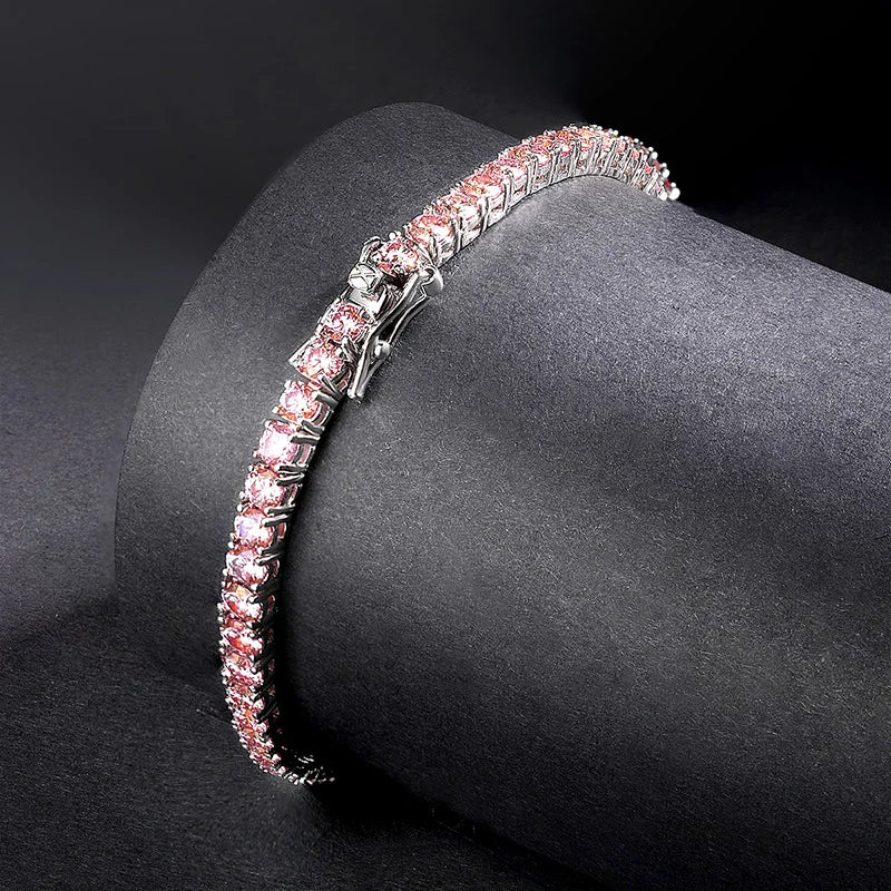 Pink VVS1 S925 Tennis Bracelet