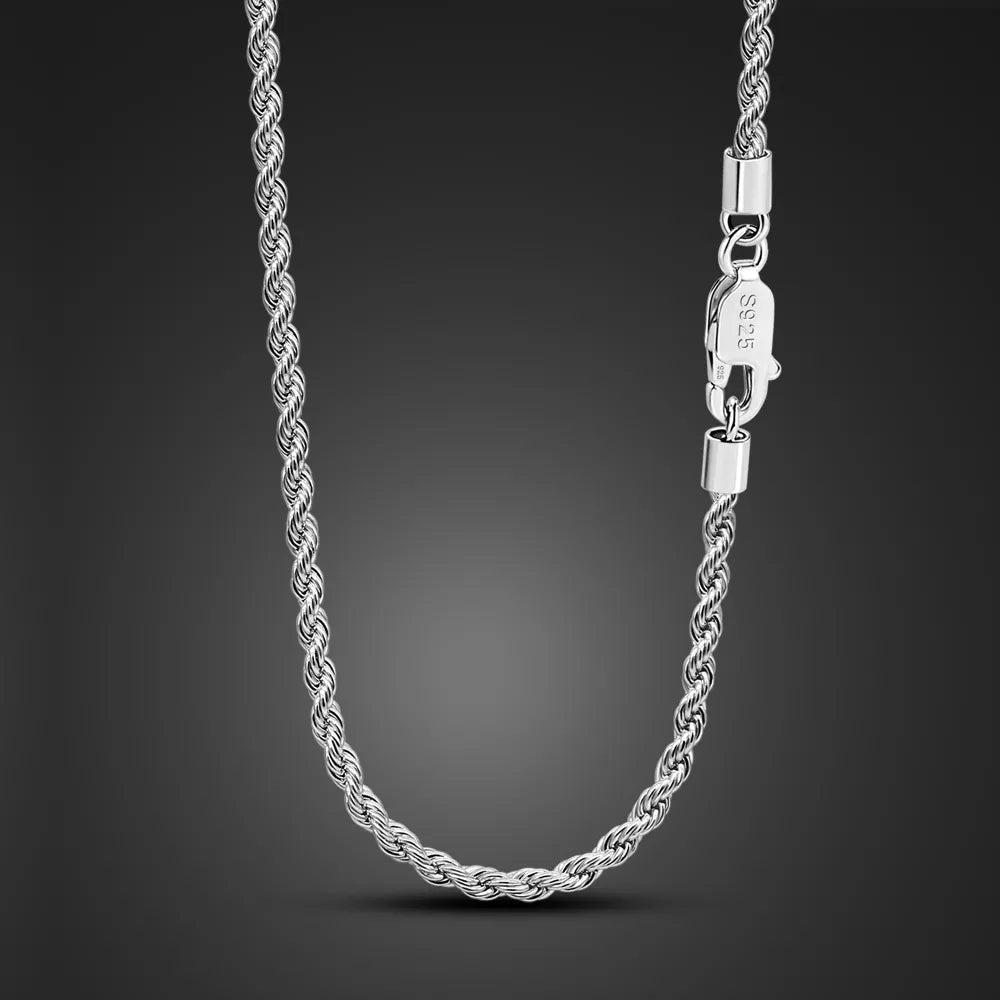 S925 3mm Rope Chain Necklace