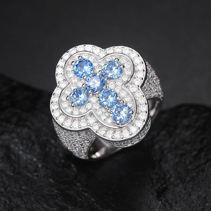 S925 Cross Ring VVS Moissanite